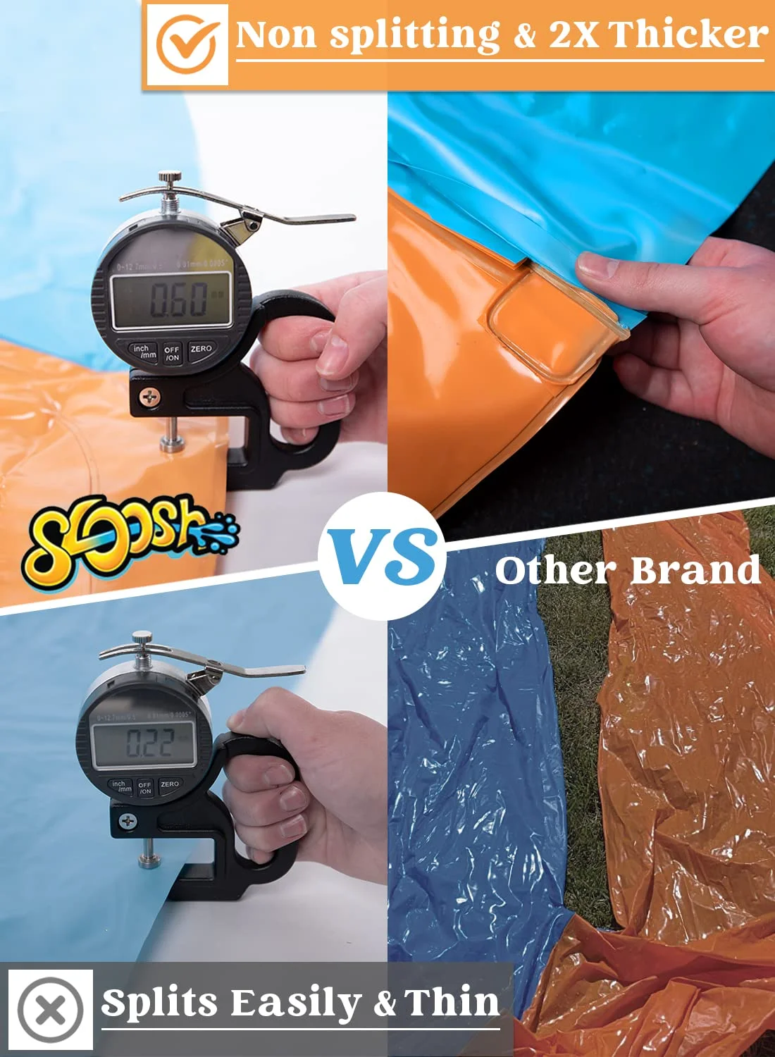 Syncfun 25ft x 7ft Double Water Slide for Adult Kids, Heavy Duty Lawn Water Slide with Sprinkler and 2 Slip Inflatable Boards for Summer Yard Lawn Outdoor Water Play Activities - Womvr