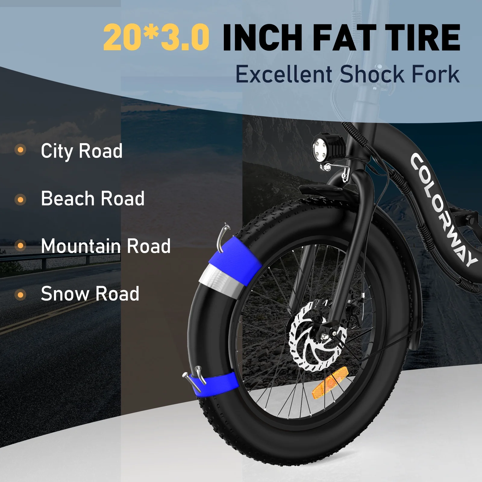 COLORWAY 20x3.0 Fat Tire Electric Bicycles, 12Ah/36V/500W E Bike, 20MPH electric bike for Teenager and Adults BK6MG - Womvr