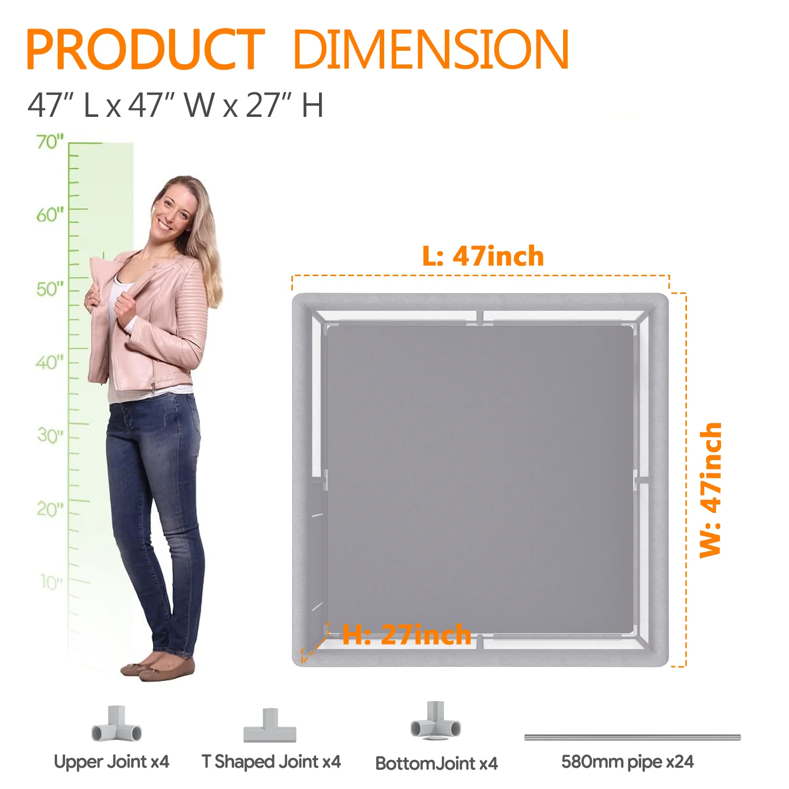 Pkinoicy 47x47inch Play Pen with Mat for Babies and Toddlers, Playpen with Mat, Baby Playpen with Mat, mall Baby Playpen with Mat - Womvr