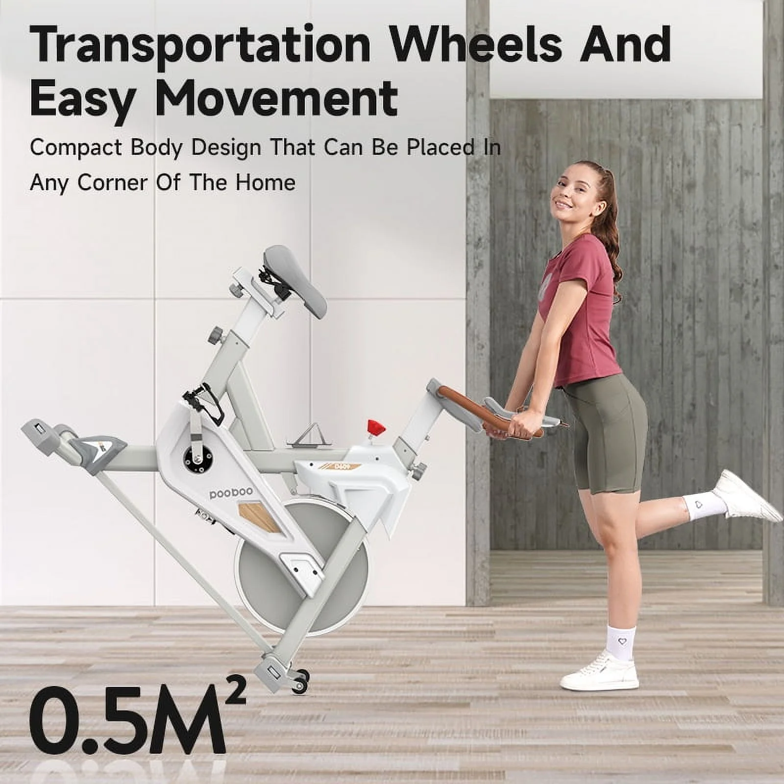 Pooboo Professional Bluetooth Magnetic Exercise Bikes Belt Driven Indoor Cycling Bike with Heavy-duty Flywheel - Womvr