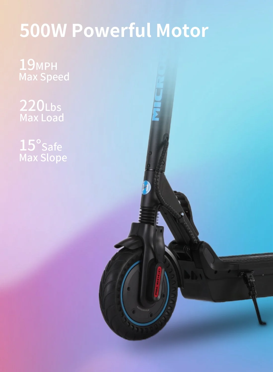 MICROGO M5 PRO Electric Scooter, 500W Motor 10.4 Ah Battery Long Range for Adults, 10