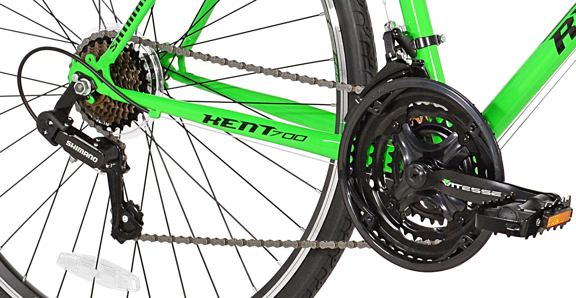 Kent 700c RoadTech Men's Bike, Black/Green - Womvr