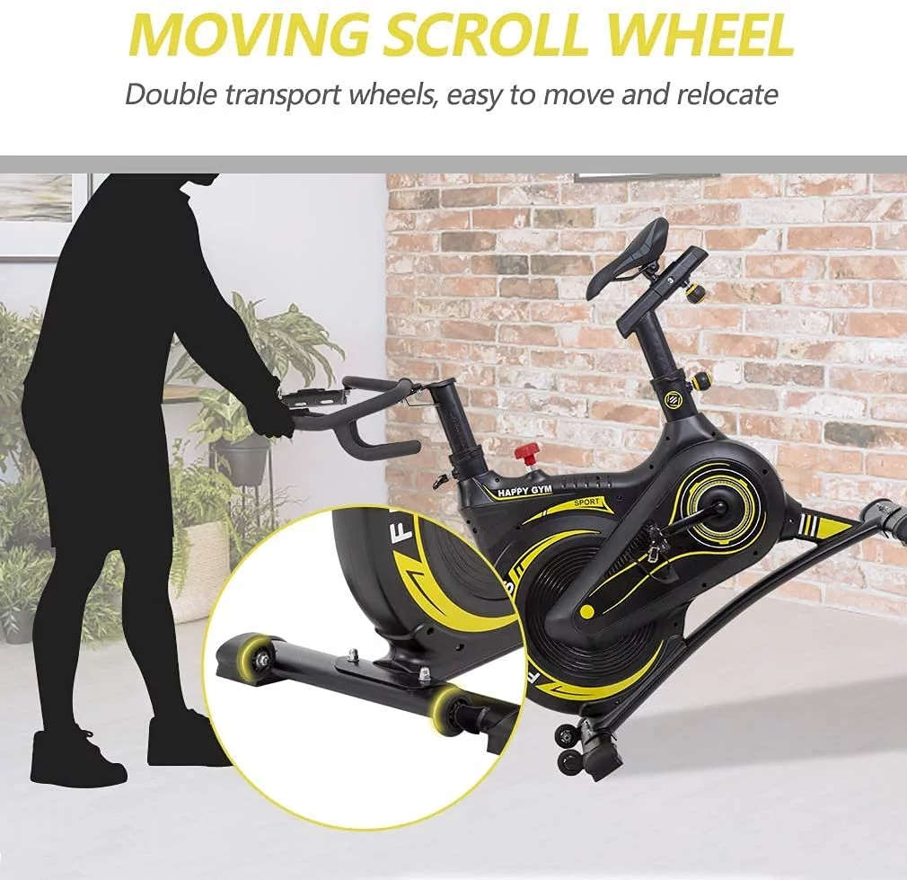 FDW Exercise Bike Cycle Stationary Indoor/Outdoor Fitness Equipment W/LCD Display Resistance Adjustment Easy To Move , Black - Womvr
