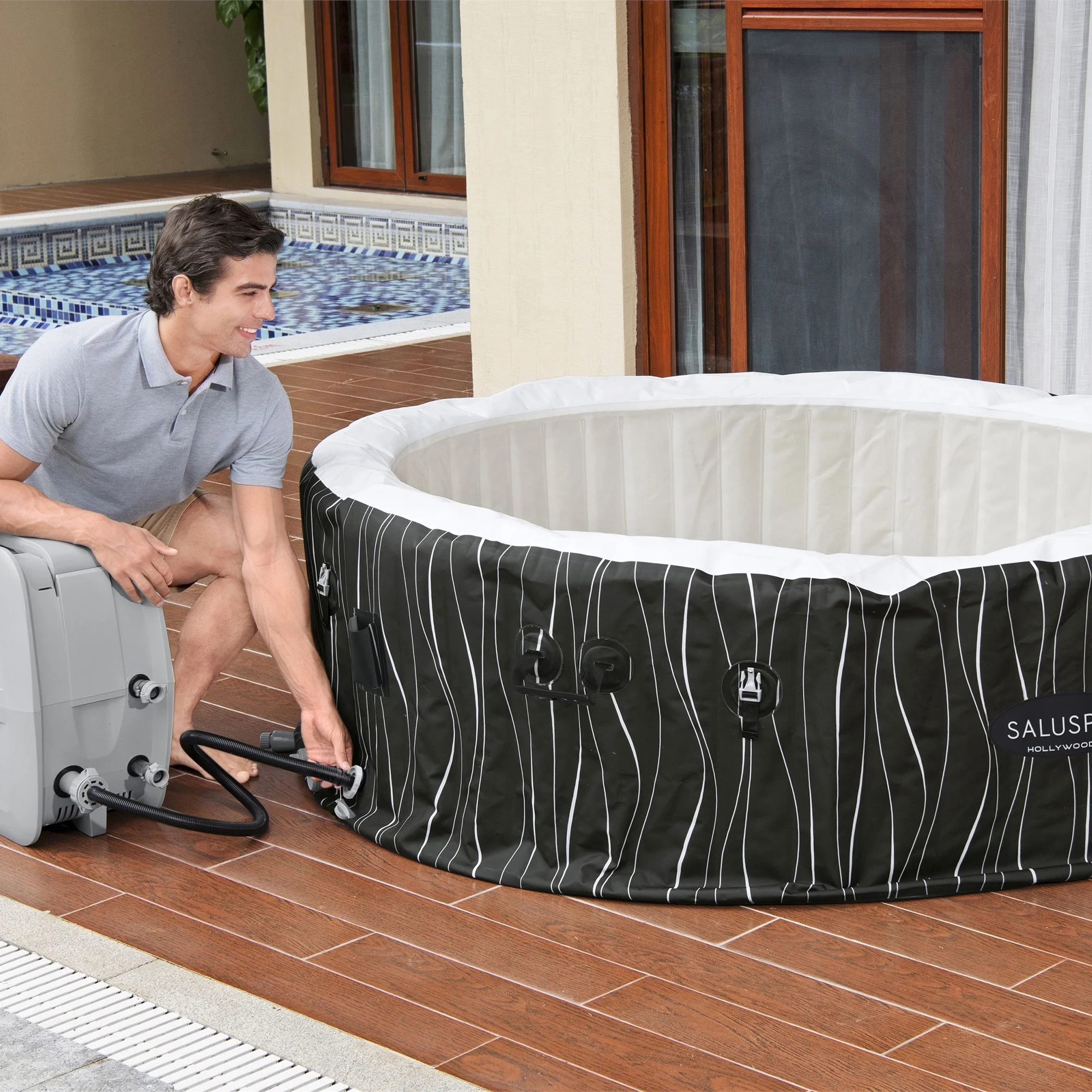 Bestway SaluSpa Honolulu AirJet Inflatable Hot Tub with EnergySense Cover - Womvr