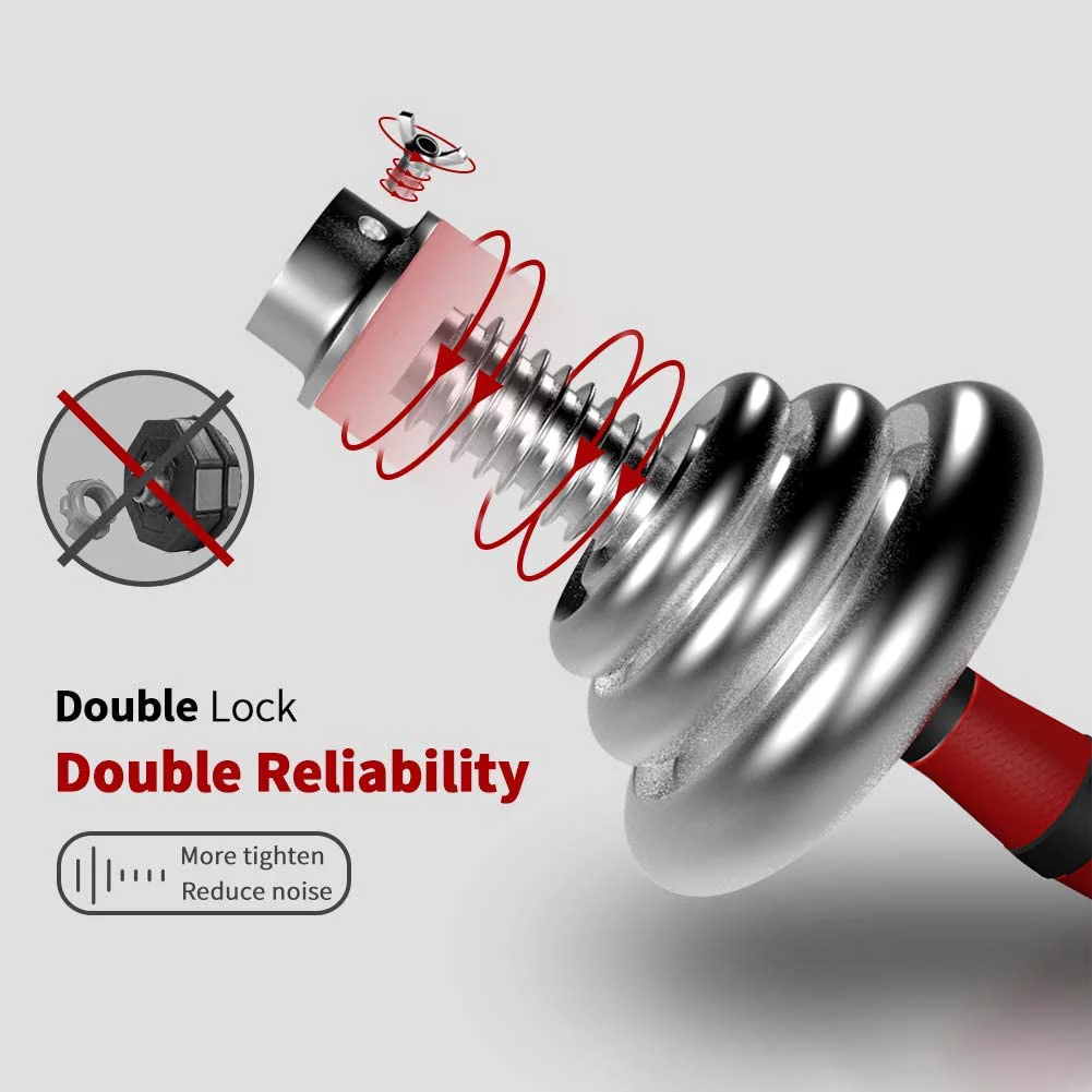 Adjustable Dumbbell Set Home Gym Cast Iron Barbell Sets with Carry Box 44lbs 66lbs 110lbs Office Bedroom Workout Dumbbells for Men and Women - Womvr