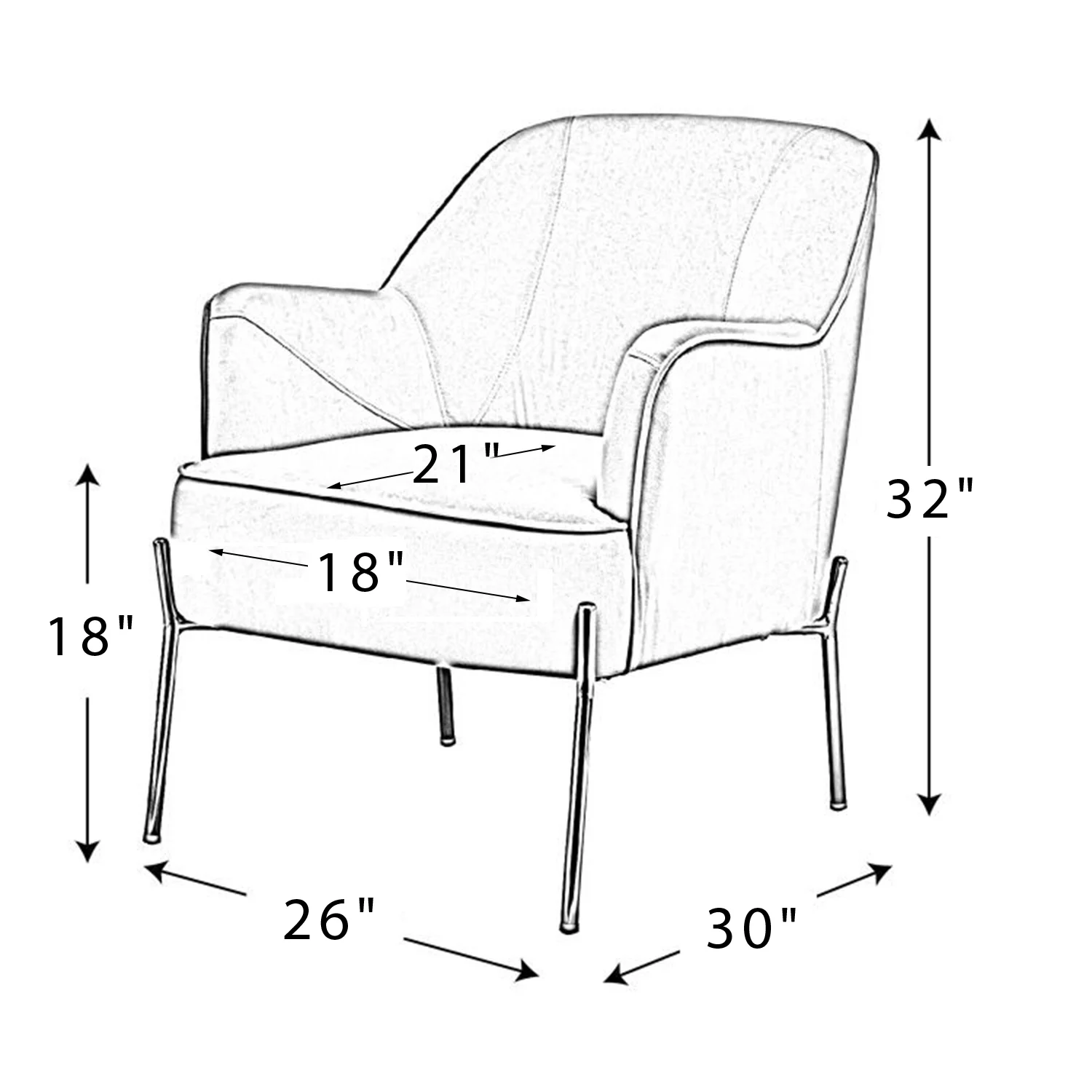 Velvet Upholstered Accent Chair Metal Legs Curved Backrest Lounge Home Armchair Bedroom Adult Pink - Womvr