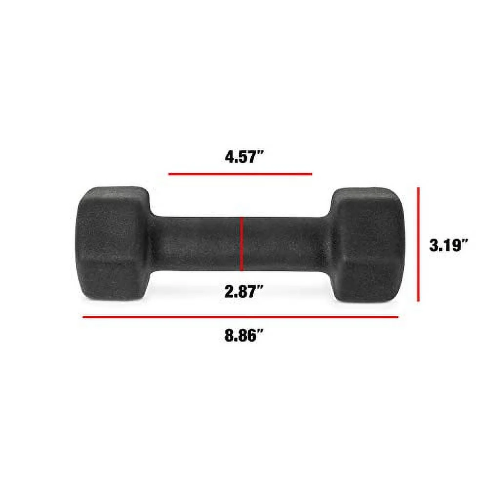 CAP Barbell, 15lb Black Neoprene Dumbbell, Pair - Womvr