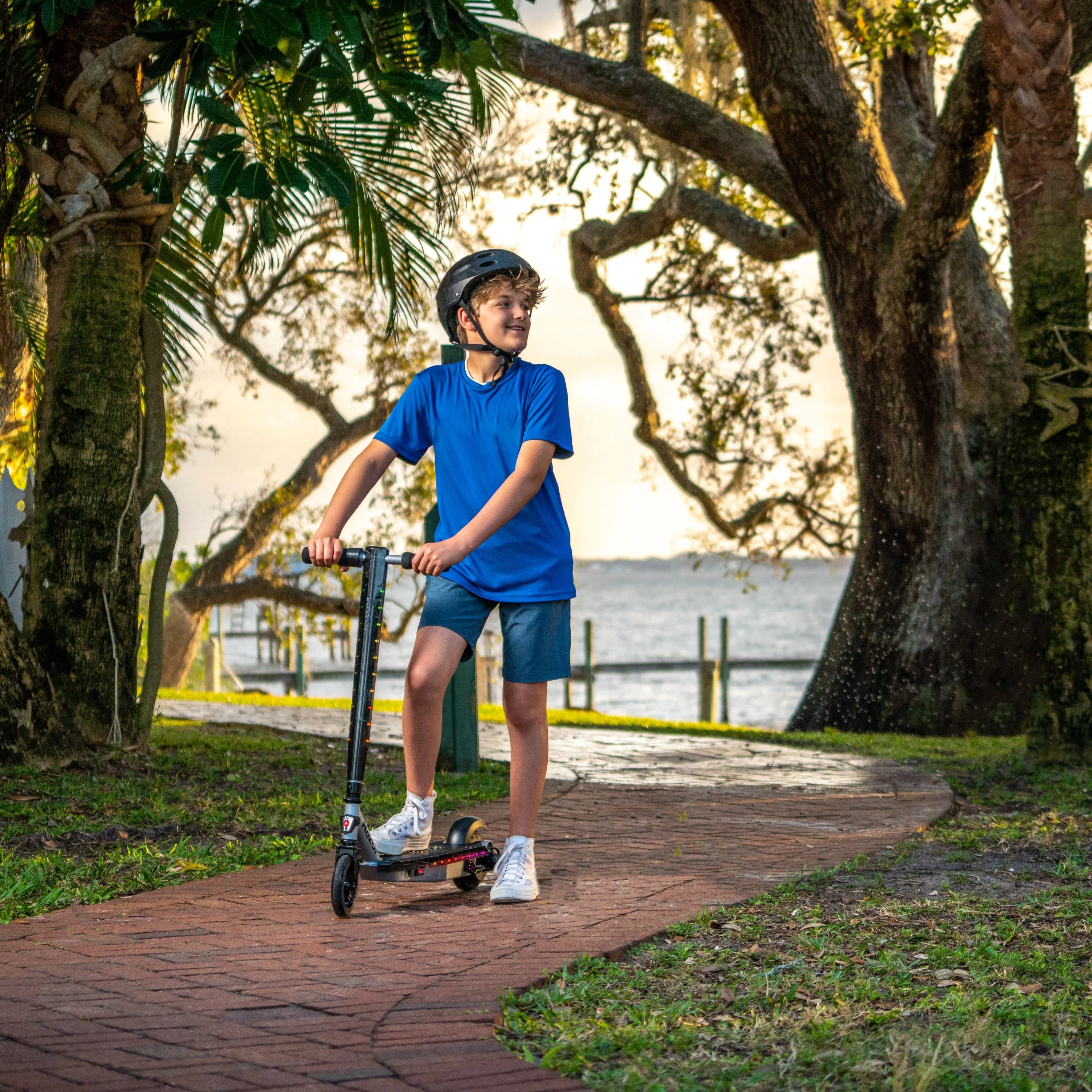 Razor Power Core E90 Lightshow – Electric Scooter for Kids Ages 8+, up to 10 mph, Multi-Color LED Lights - Womvr