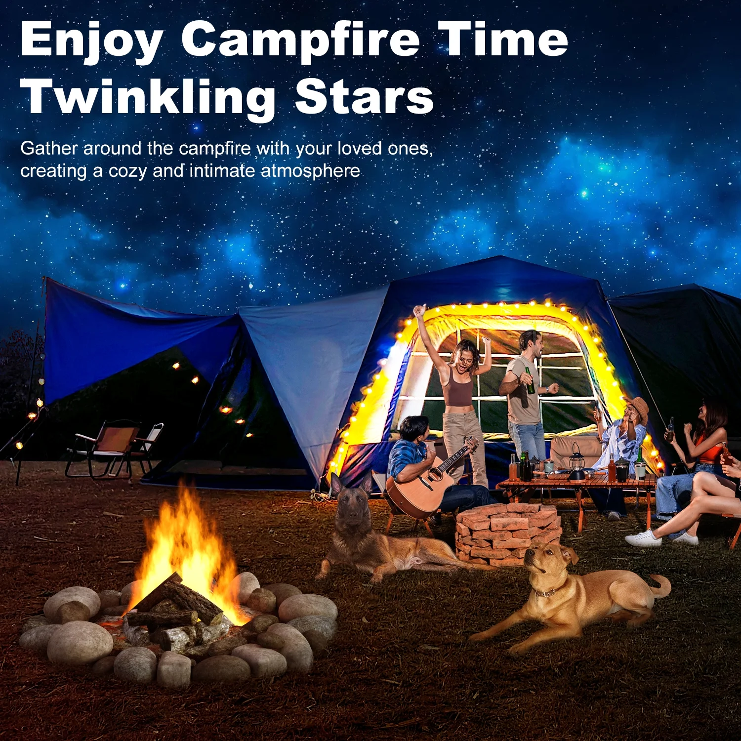 Slsy SUV Tent with Porch for Camping, 6-Person 10' x 10' Car Camping Tent w/ Screen House Room, Universal Waterproof SUV Camping Tent for Travel Camp Outdoor - Womvr