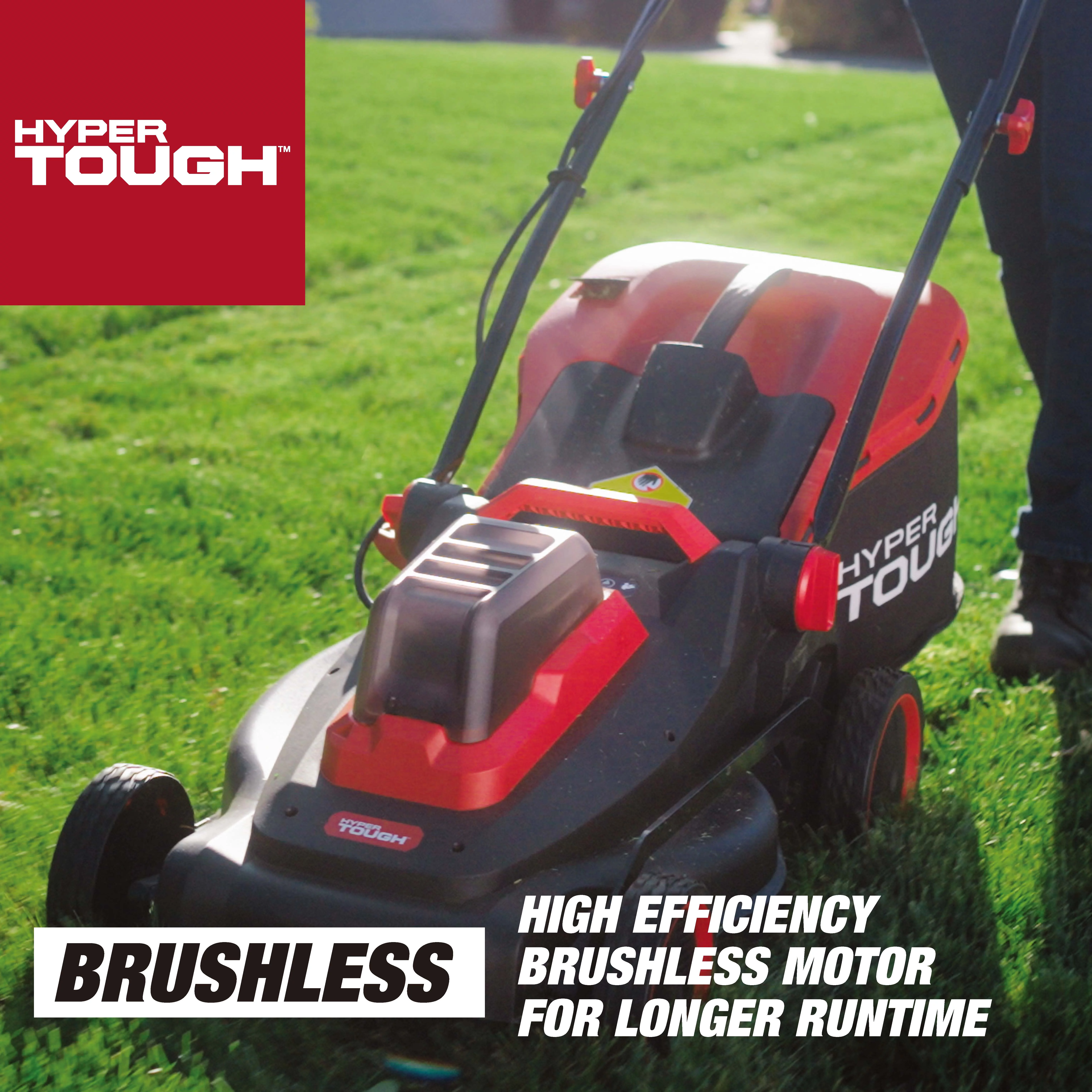 Hyper Tough 40V 18-inch Battery Powered Brushless Push Mower Kit, HT13-401-003-01 - Womvr