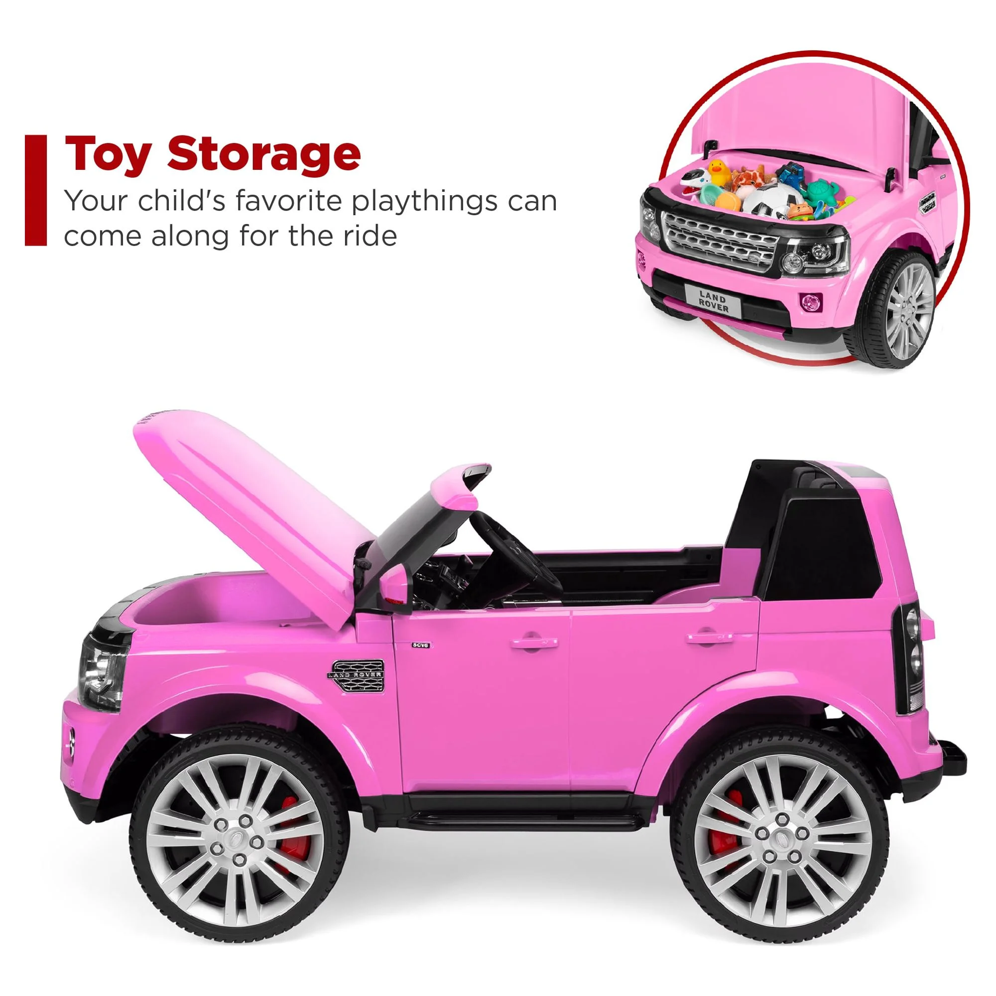 Best Choice Products 12V 3.7 MPH 2-Seater Licensed Land Rover Ride On Car Toy w/ Parent Remote Control - White - Womvr