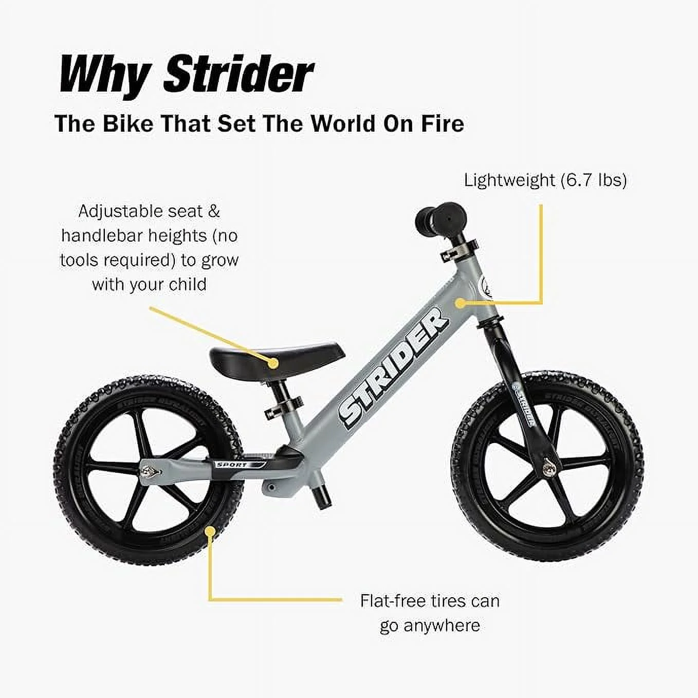 Strider - 12 Sport Balance Bike, Ages 18 Months to 5 Years - Blue - Womvr