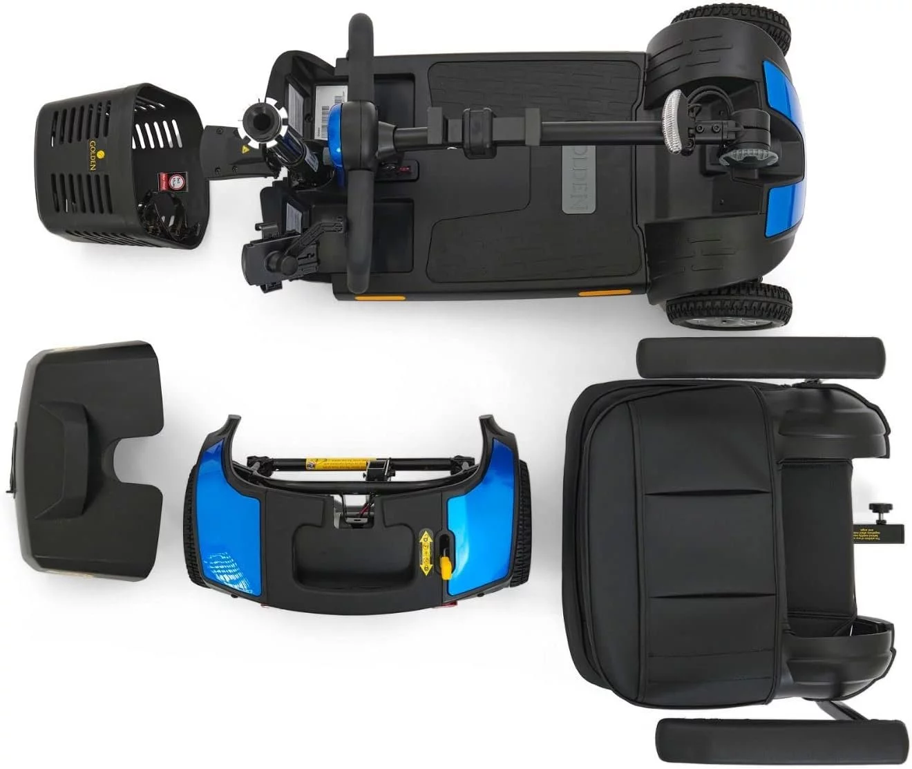 Golden Technologies Buzzaround XL 4-Wheel Compact Dissasembling Mobility Scooter - GB124A-STD Red - Womvr