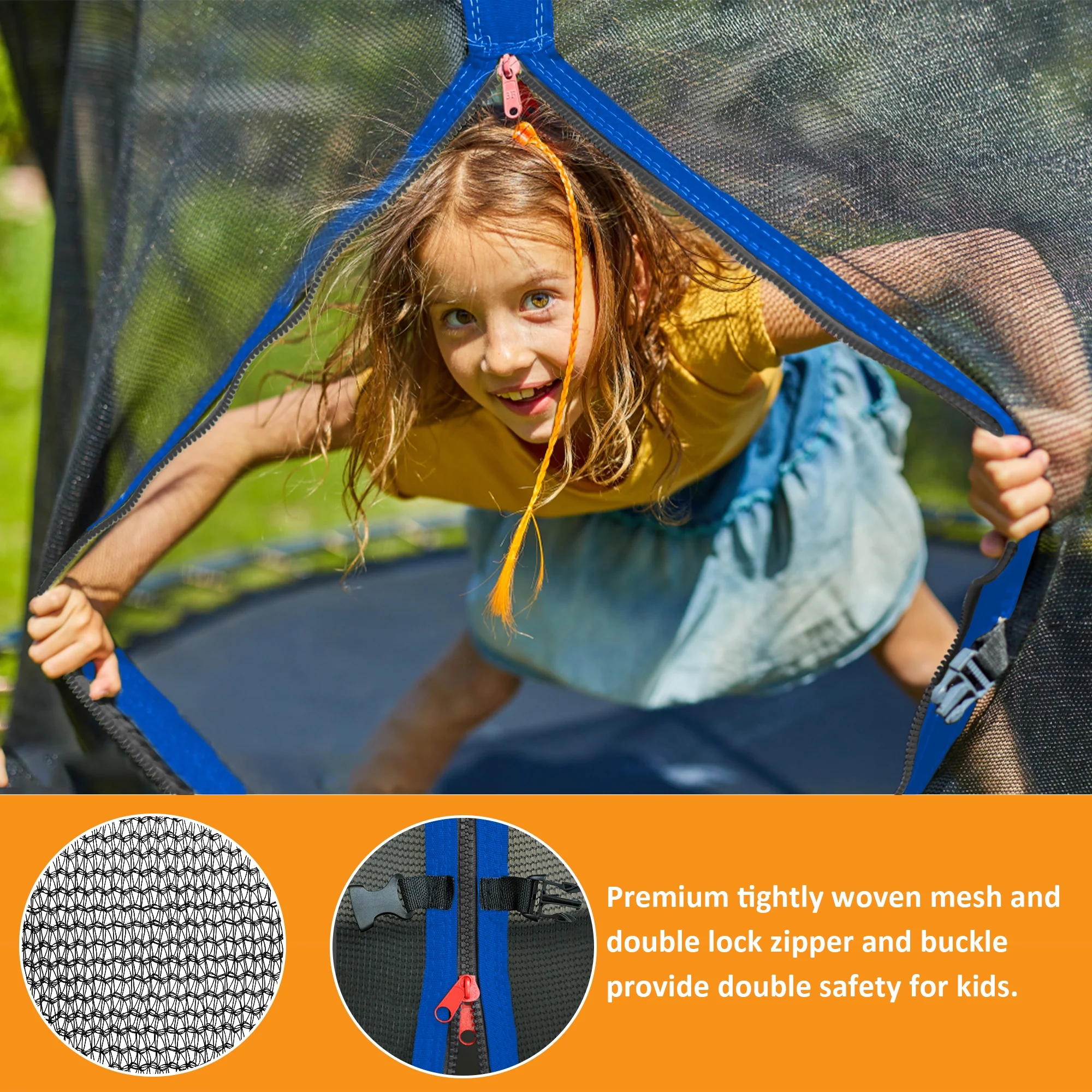 KOFUN Trampoline with Adjustable Basketball Hoop & Light, 1500lbs 10FT 12FT 14FT 16FT Trampoline for Adults and Kids, No Gap Design Backyard Trampoline with Enclosure Net, Ladder, Green - Womvr