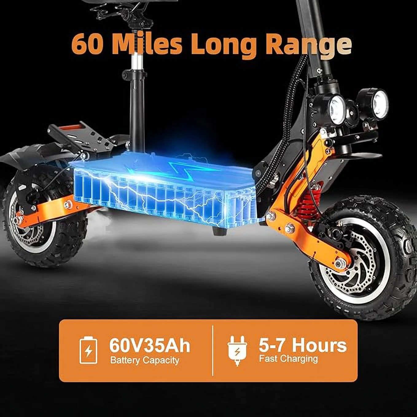 ZonDoo ZO01 Plus Electric Scooter Adults 60V 6000W Dual Motor,Up to 58MPH 60 Miles Range E-Scooter with Seat for Adults - Womvr