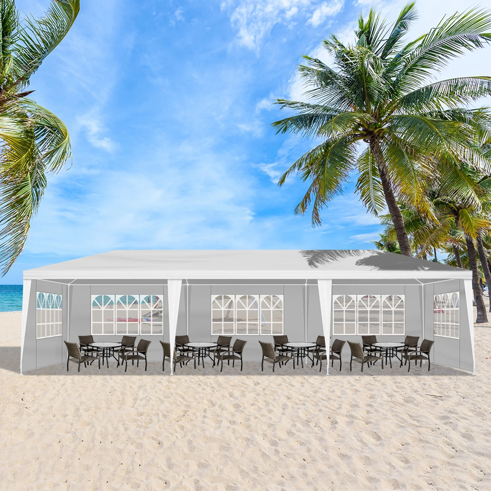 Ktaxon 10'x30' Canopy Tent Wedding Partywith Removable 5 Sidewall White - Womvr