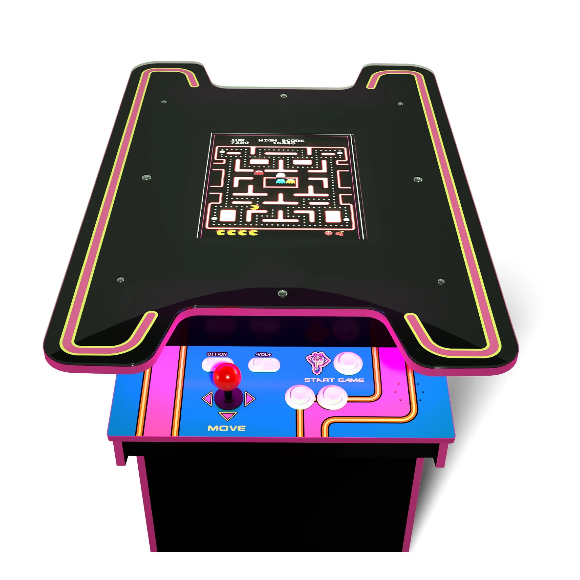 Arcade1UP Ms. PAC-MAN Head-to-Head Arcade Table with 12 Games in 1, Black - Womvr