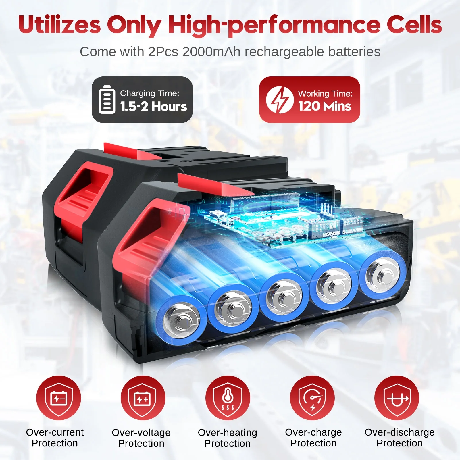 Mini Chainsaw Cordless with 2 Battery 2 Chain, Tanbaby 6 inch Handheld Pure Copper Motor Chain Saw Kit for Wood-Cutting - Womvr