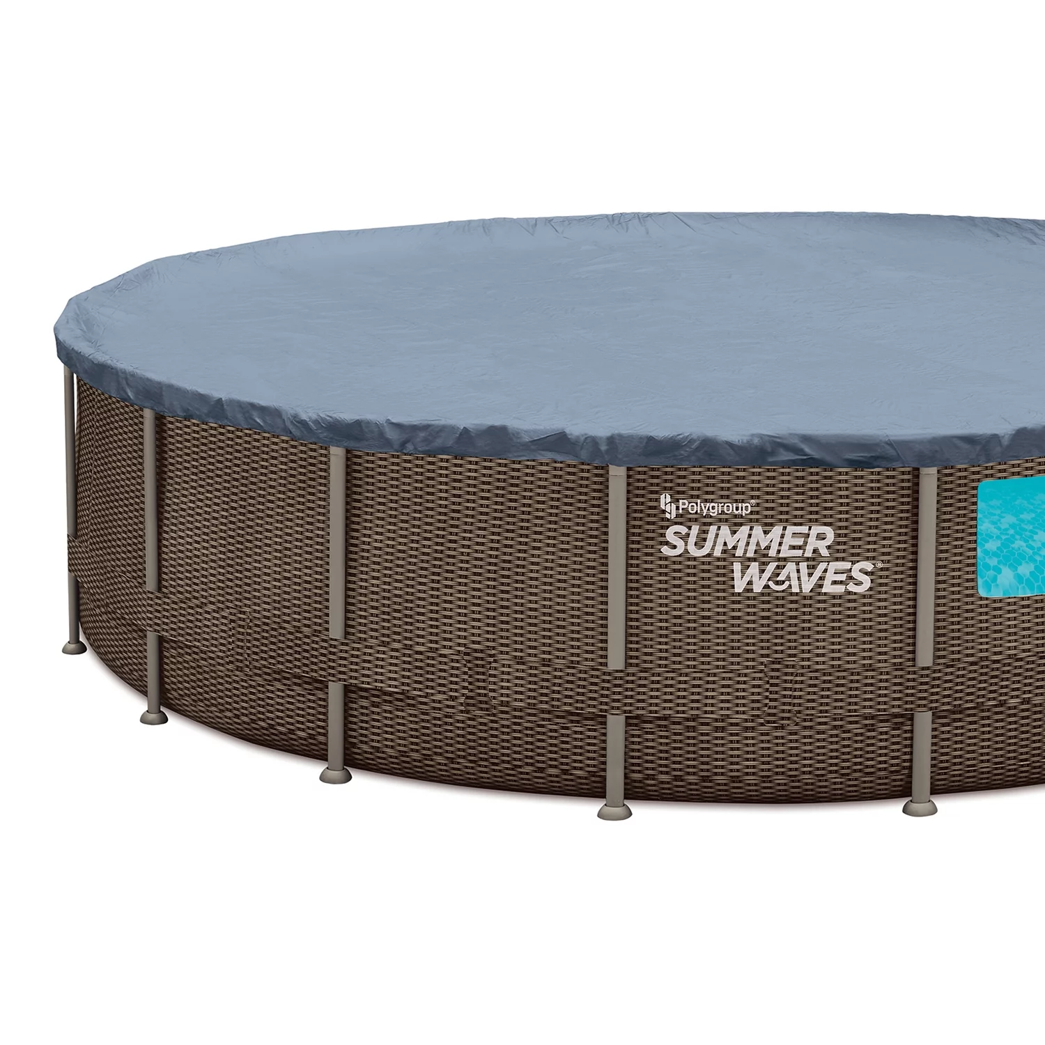 Summer Waves 18 ft Dark Double Rattan Crystal Vue Elite Frame Pool, Round, Ages 6+, Unisex - Womvr