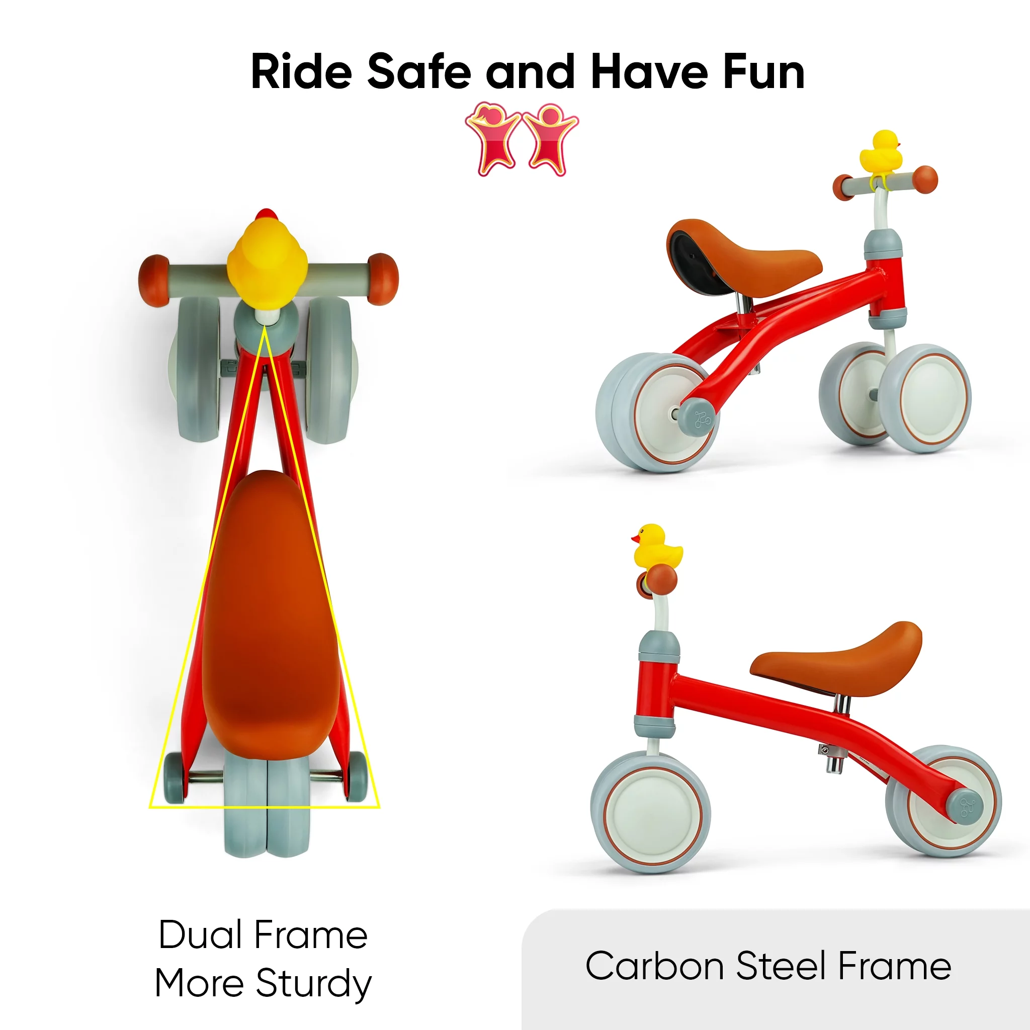 KRIDDO Baby Balance Bike for 1-2 Year Old Boy and Girl Gifts, Toddler Mini Bike for One Year Old First Birthday Gifts Baby Toys 12 Months to 2.5 Year Old, White - Womvr