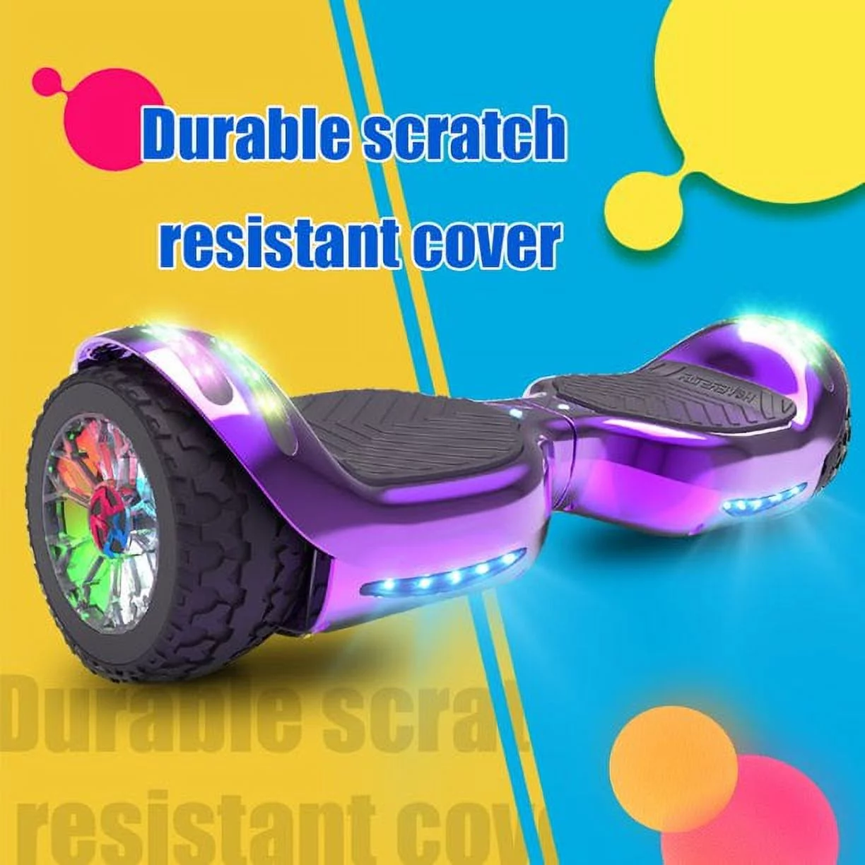 Hoverstar ul2272 Hoverboard All-Terrain LED Flash Wide All Terrian Wheel, Blue - Womvr
