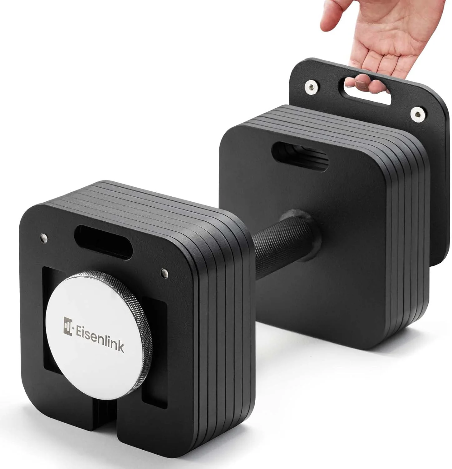 Eisenlink Adjustable Dumbbells, 80lbs Pair, 5pound Increments, Quick-Lock Square Weight set for Home Gym Fitness (80lbx2) - Womvr