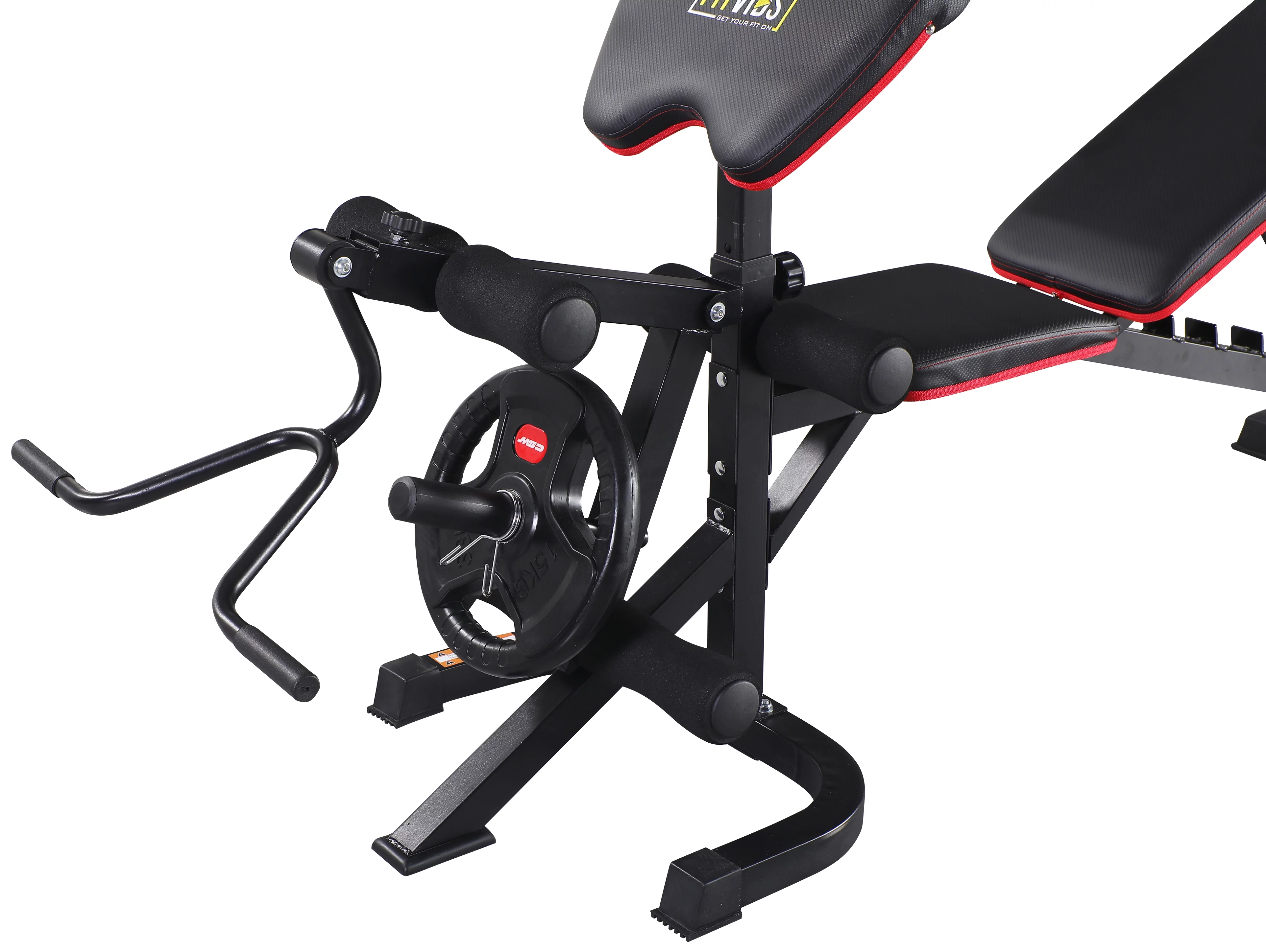 Fitvids LX600 Adjustable Olympic Workout Bench with Squat Rack, Leg Extension, Preacher Curl, and Weight Storage, 800-Pound Capacity (Barbell and weights not included) - Womvr