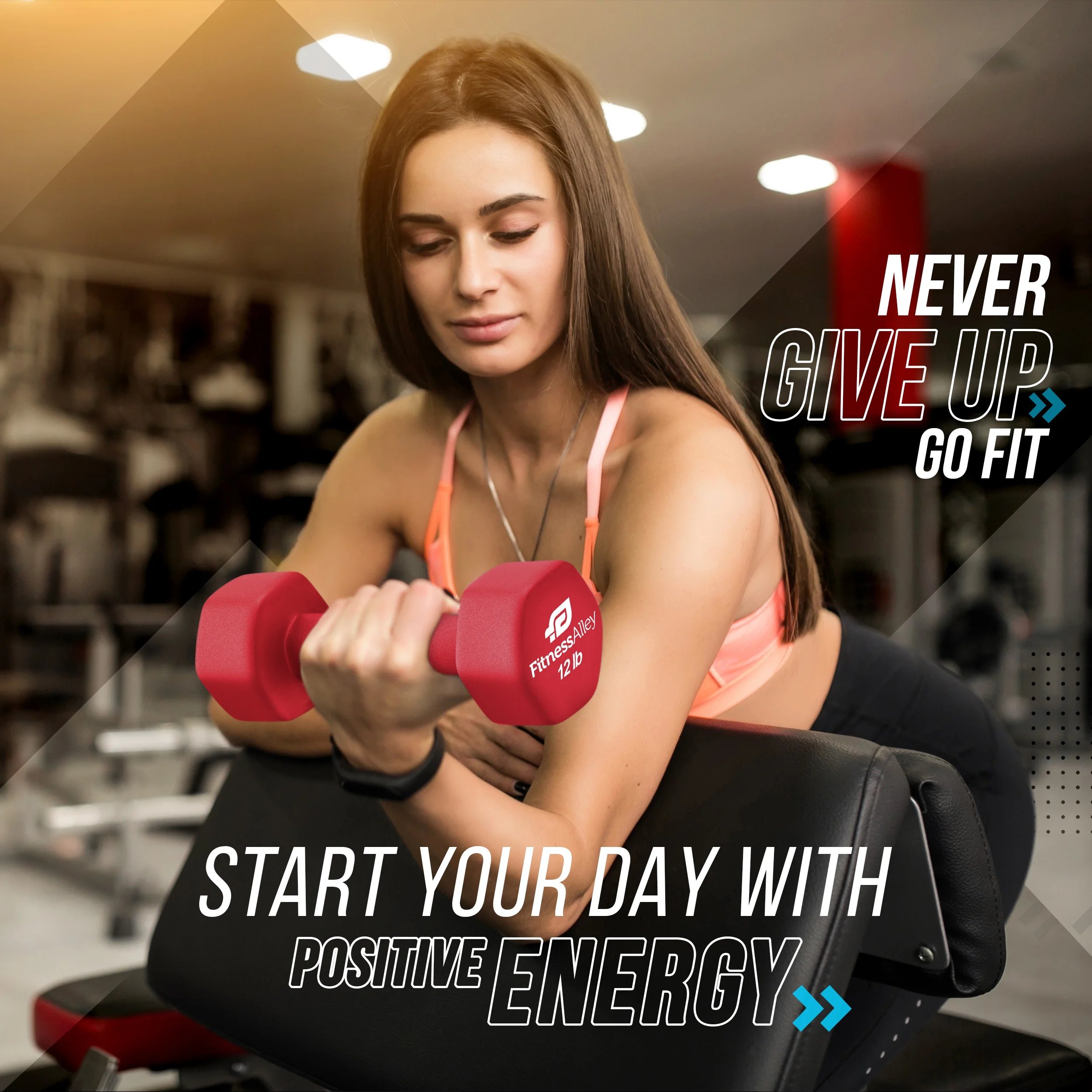 Fitness Alley Neoprene Coated Workout Dumbbells set of 2 �C Anti Roll, Non Slip with Smooth Grip Fitness & Exercise Dumbbells �C Hexagon Shaped Hand Weights (17.5 Pounds) - Womvr