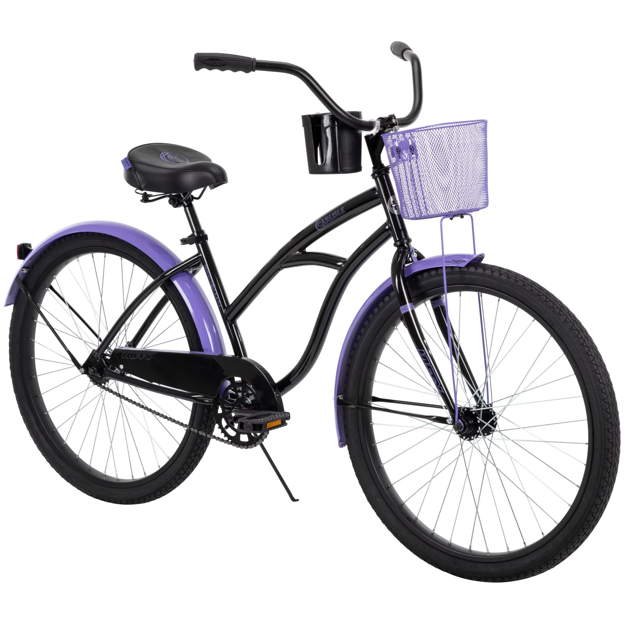 Huffy Carlisle 26-In. Cruiser Bicycle for Women, Black and Purple - Womvr