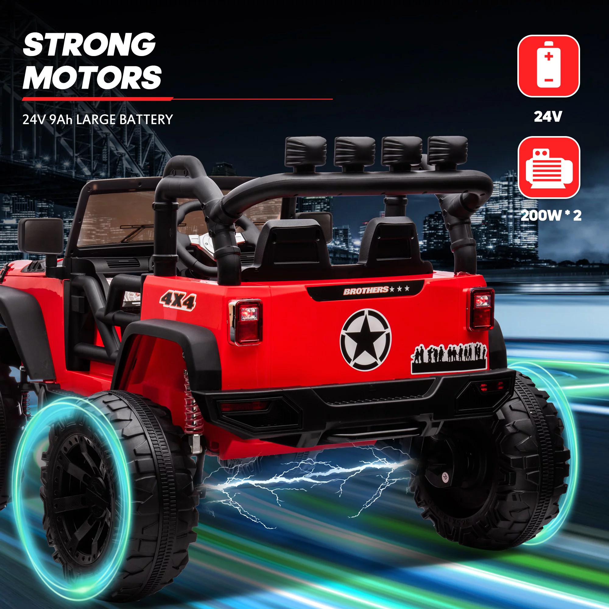 Outfunny 24V Kids Ride on Truck, 2-Seater Powered Ride on Toy Car with Remote - Womvr