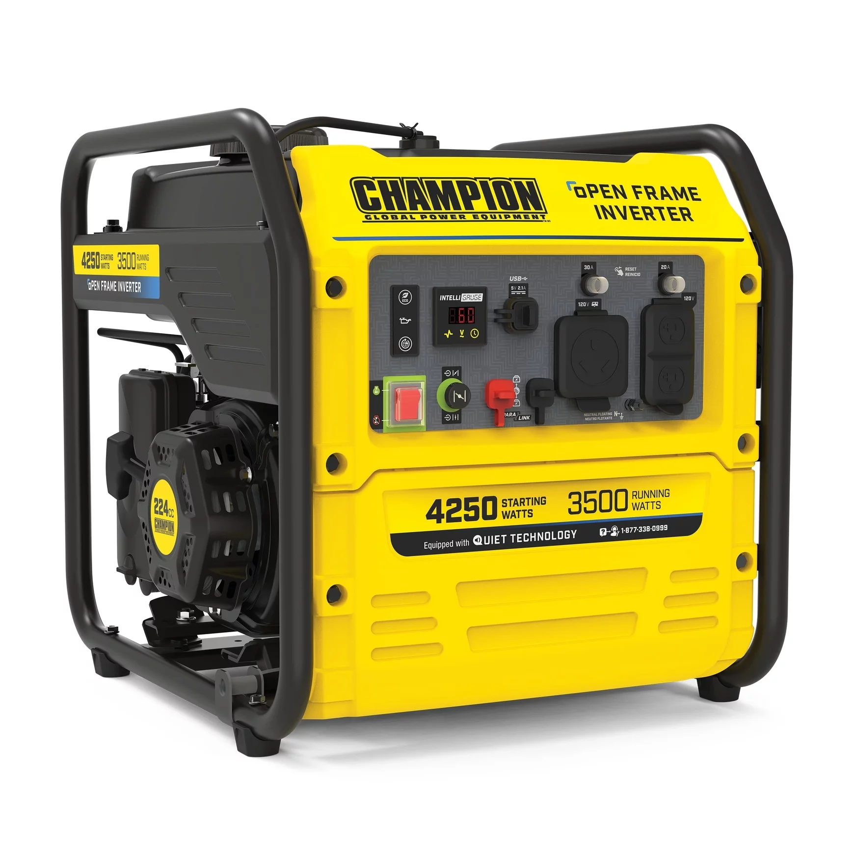 Champion Power Equipment 4250-Watt RV Ready Open Frame Gasoline Inverter Generator - Womvr