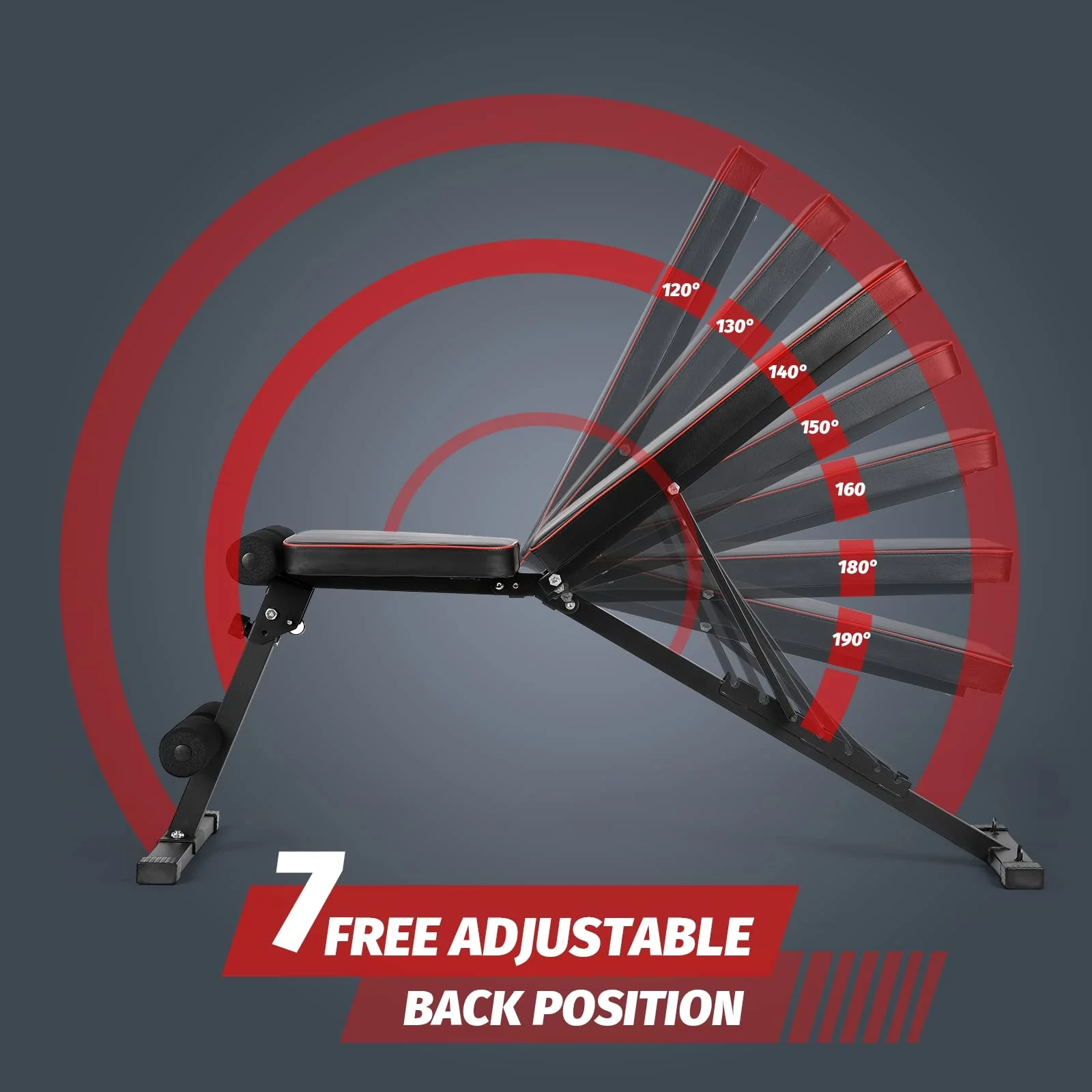 RichYa Adjustable Weight Bench with Resistance Bands, Incline Decline Press Bench, Foldable Exercise Training Bench for Home Gym - Womvr