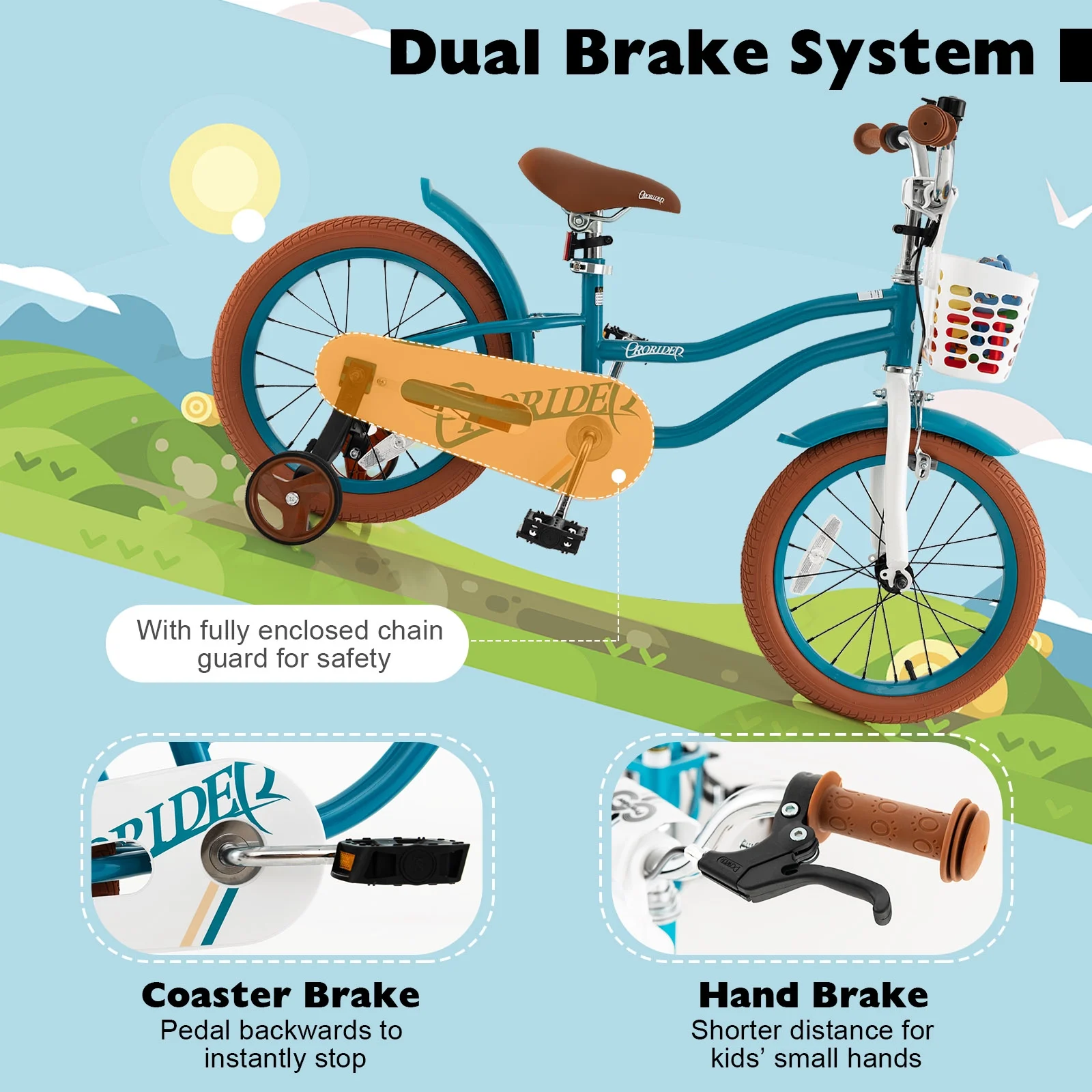 Costway 16'' Kids Bike Toddler Adjustable Bicycle withTraining Wheel for 4-8 Years Old Girl Pink - Womvr