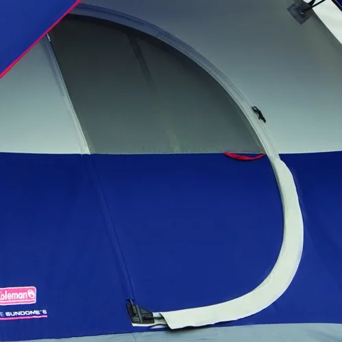 Coleman Elite Sun Dome 6-Person Tent with Built-in LED Lights, 1 Room, Navy Blue - Womvr