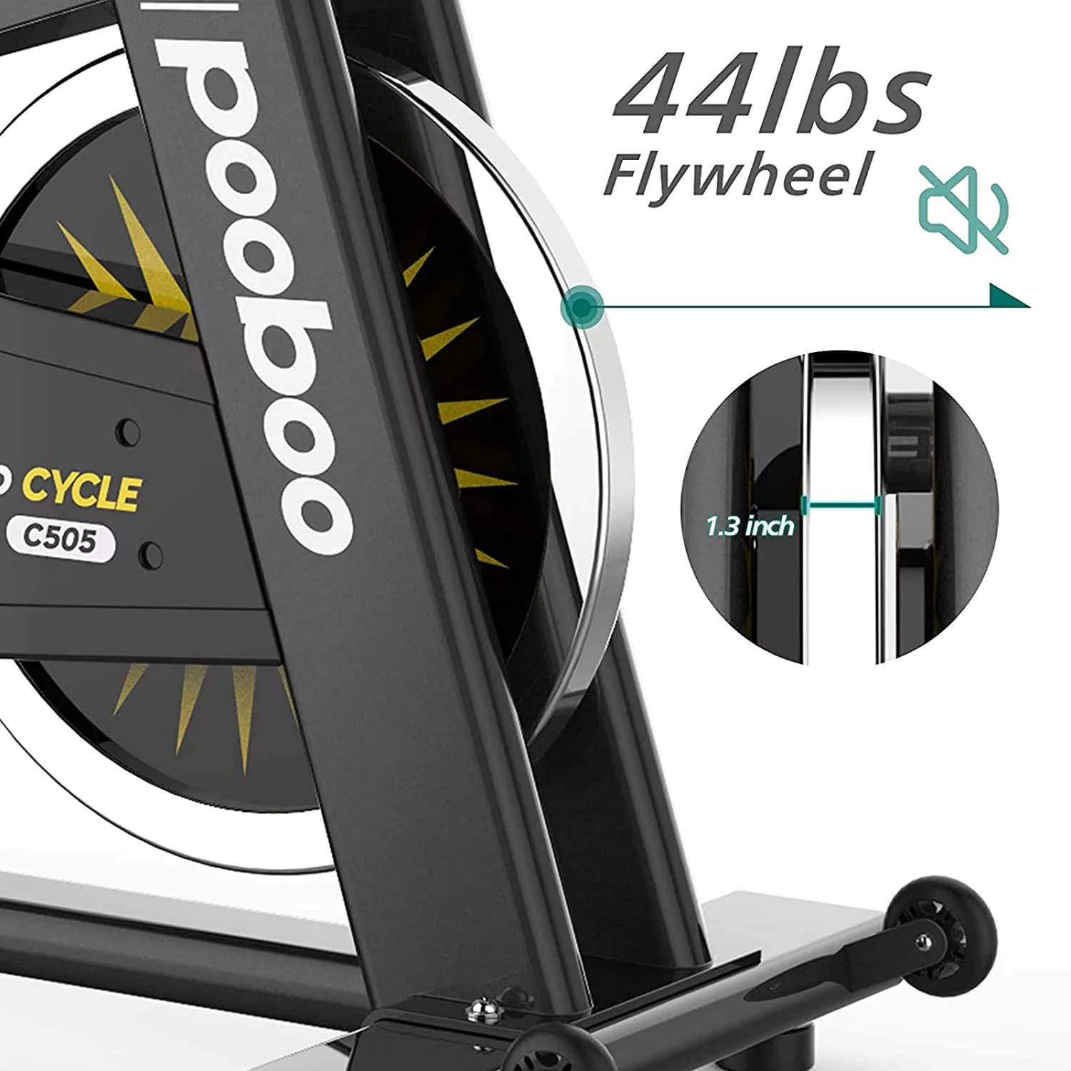 Pooboo Professional Commercial Exercise Bikes Heavy Duty Flywheel Belt Drive Stationary Indoor Cycling Bike 430lb - Womvr