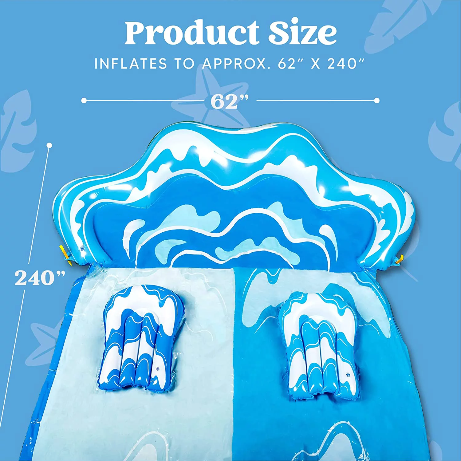 Lavinya 20ft Slip and Slide Blue Wave Water Slides with 2 Boogie Boards & 2 Sliding Racing Lanes Backyard Waterslide with Sprinklers Fun Summer Toy 20ft x 62in - Womvr