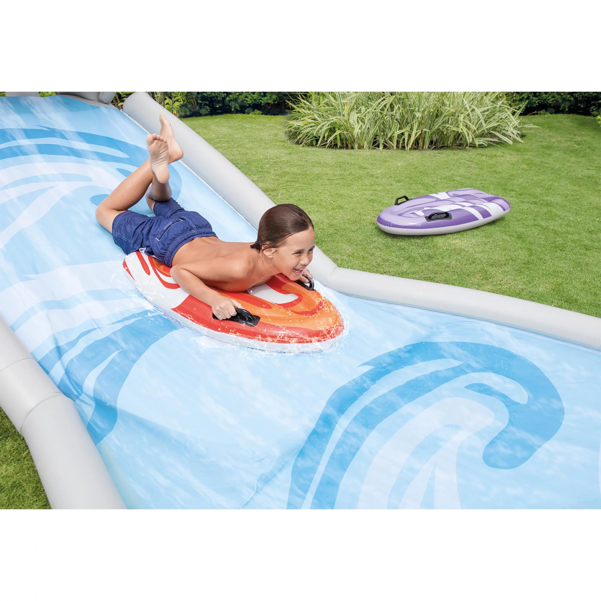 Intex Inflatable Backyard Water Slide with Surf Riders & Electric Air Pump - Womvr
