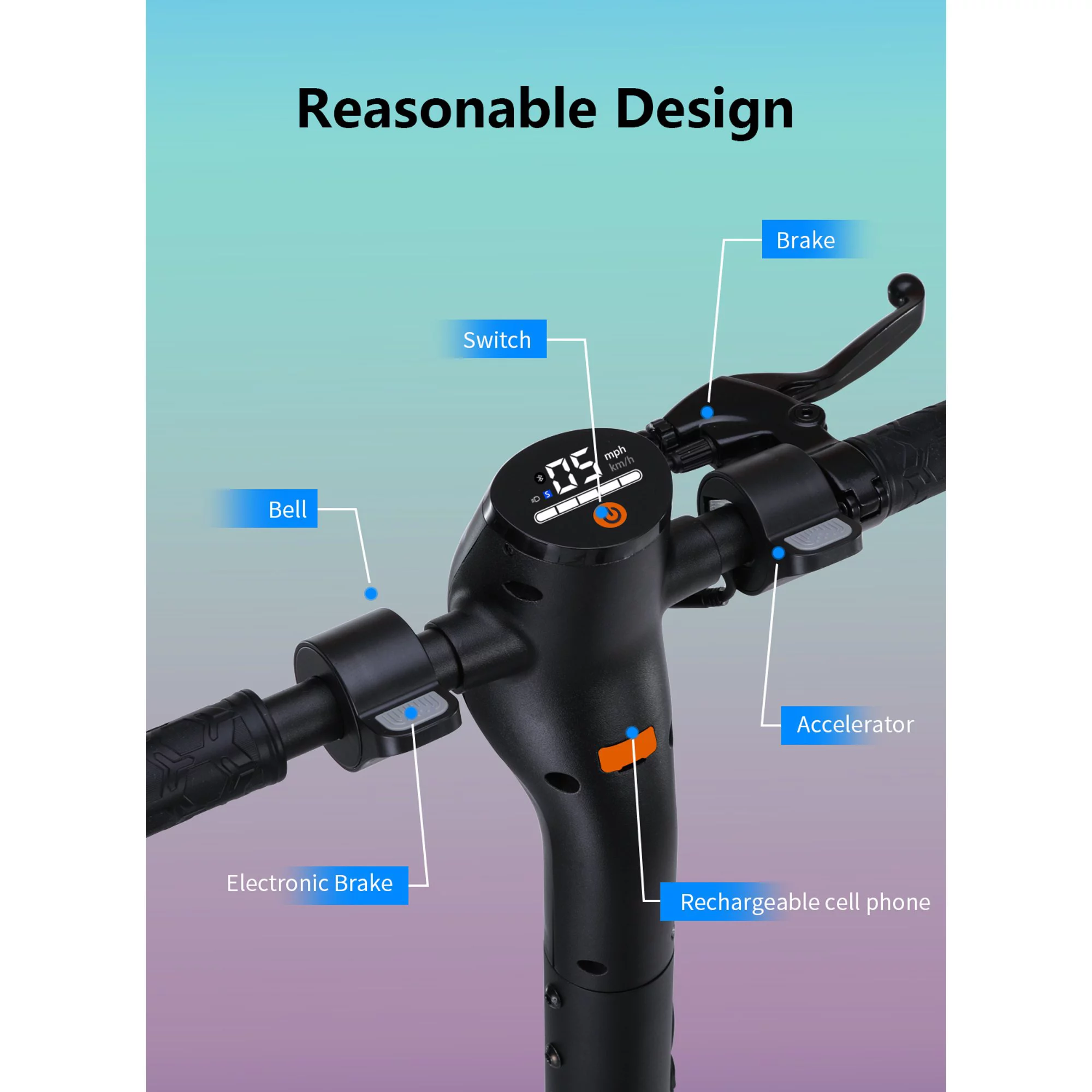 MICROGO M5 PRO Electric Scooter, 500W Motor 10.4 Ah Battery Long Range for Adults, 10