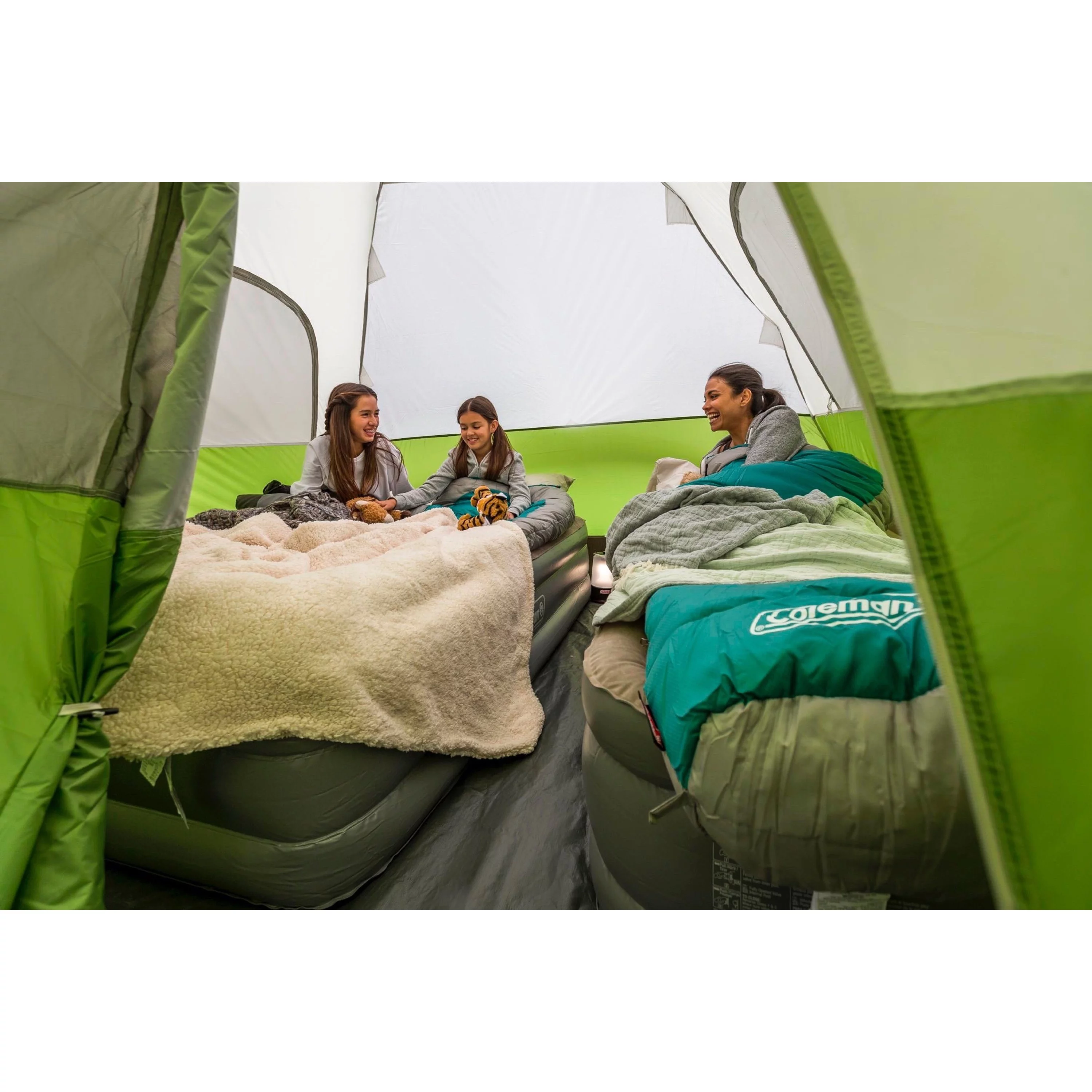 Coleman Evanston 6-Person Dome Tent with Screen Room, 2 Rooms, Green - Womvr