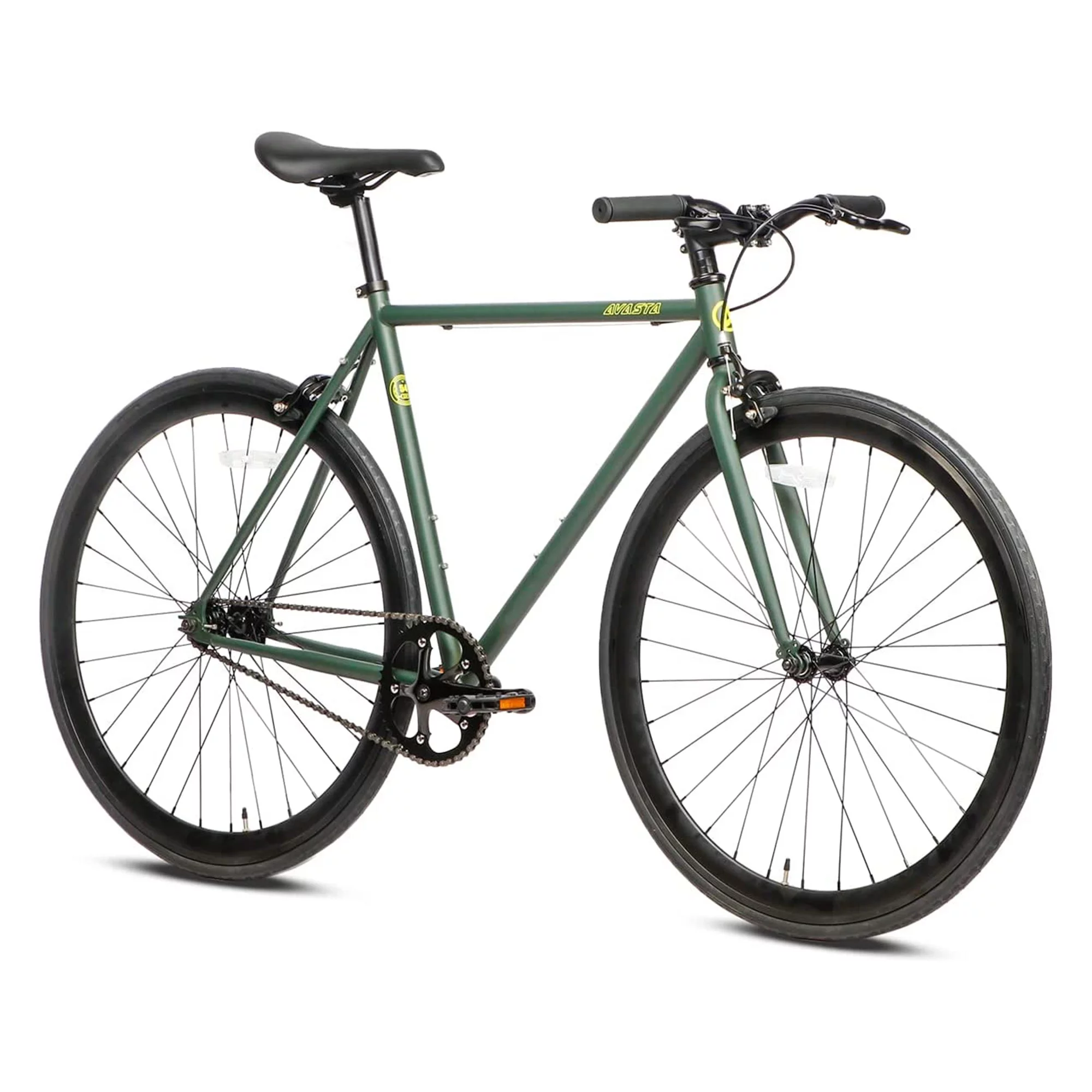 AVASTA 700C 54 In Single Speed Fixed Gear Urban Commuter Fixie Bike, Green - Womvr