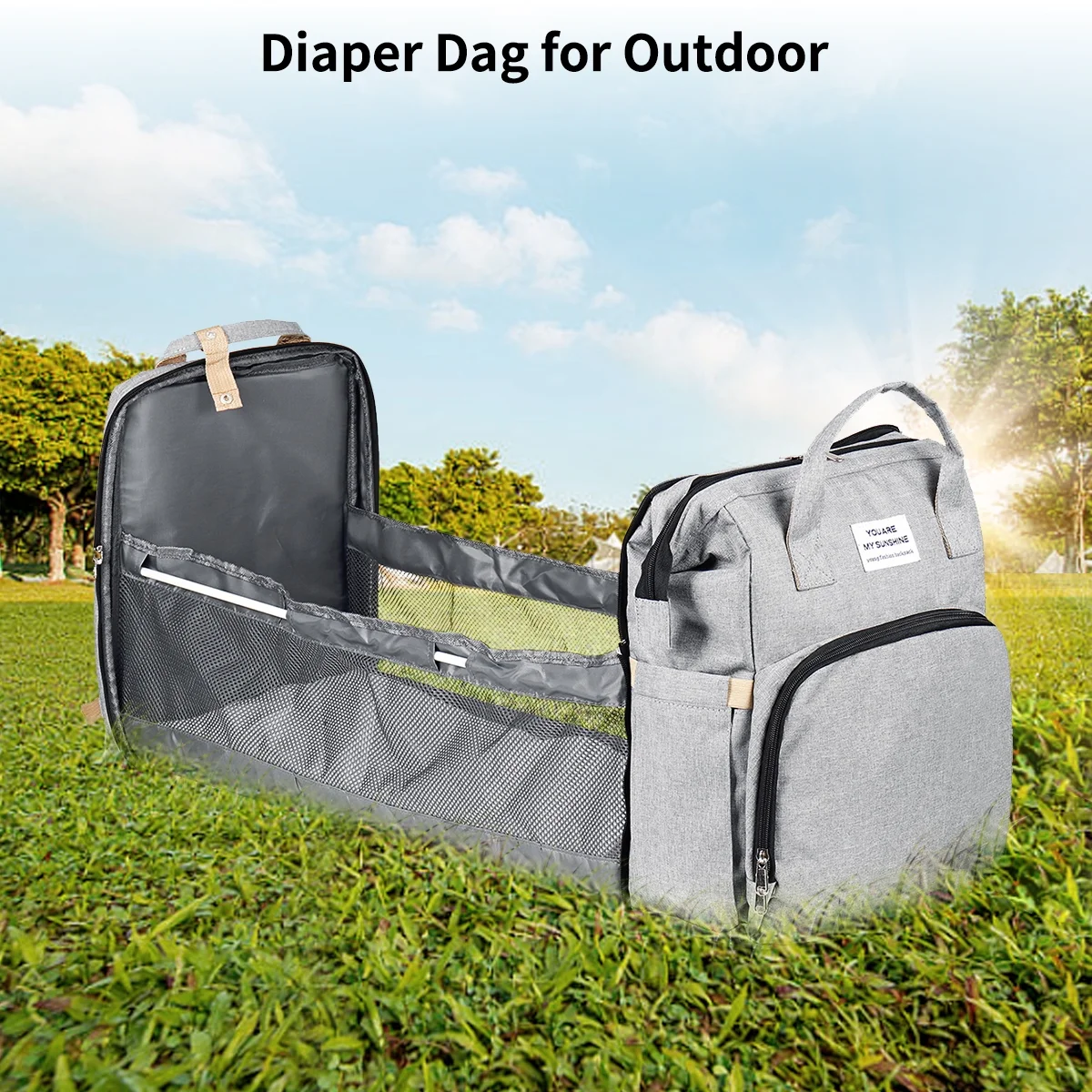 Diaper Bag Backpack,Multifunction 3 in 1 Waterproof Travel Back Pack,Baby Changing Bags with Changing Pad, Stroller Straps, Unisex, Green - Womvr