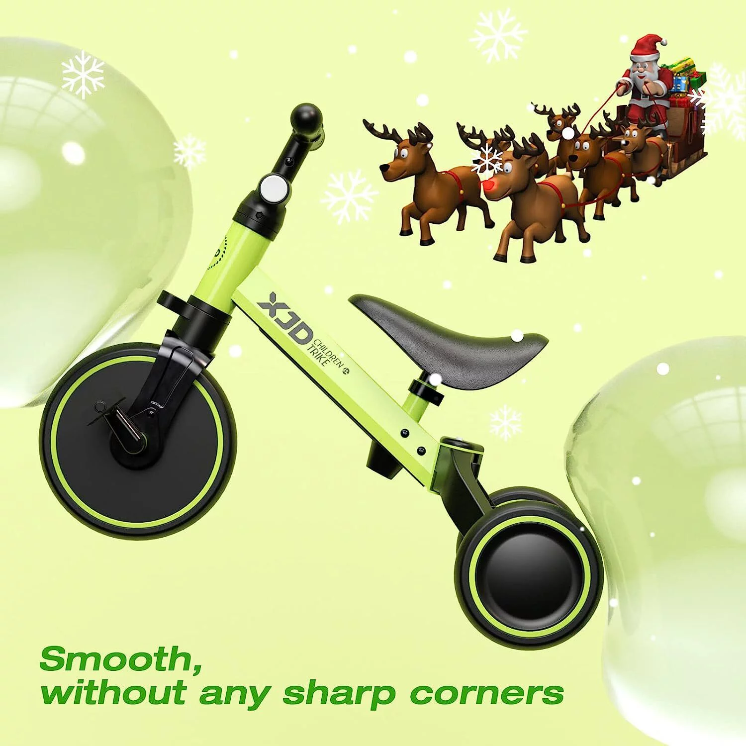 XJD 7 in 1 Toddler Tricycle with Push Handle,Toddler Bike for 1-3 Years Old Boy Girl, Toddler Push Tricycle, Baby Bike Balance Bike with Adjustable Seat Height and Removable Pedal - Womvr