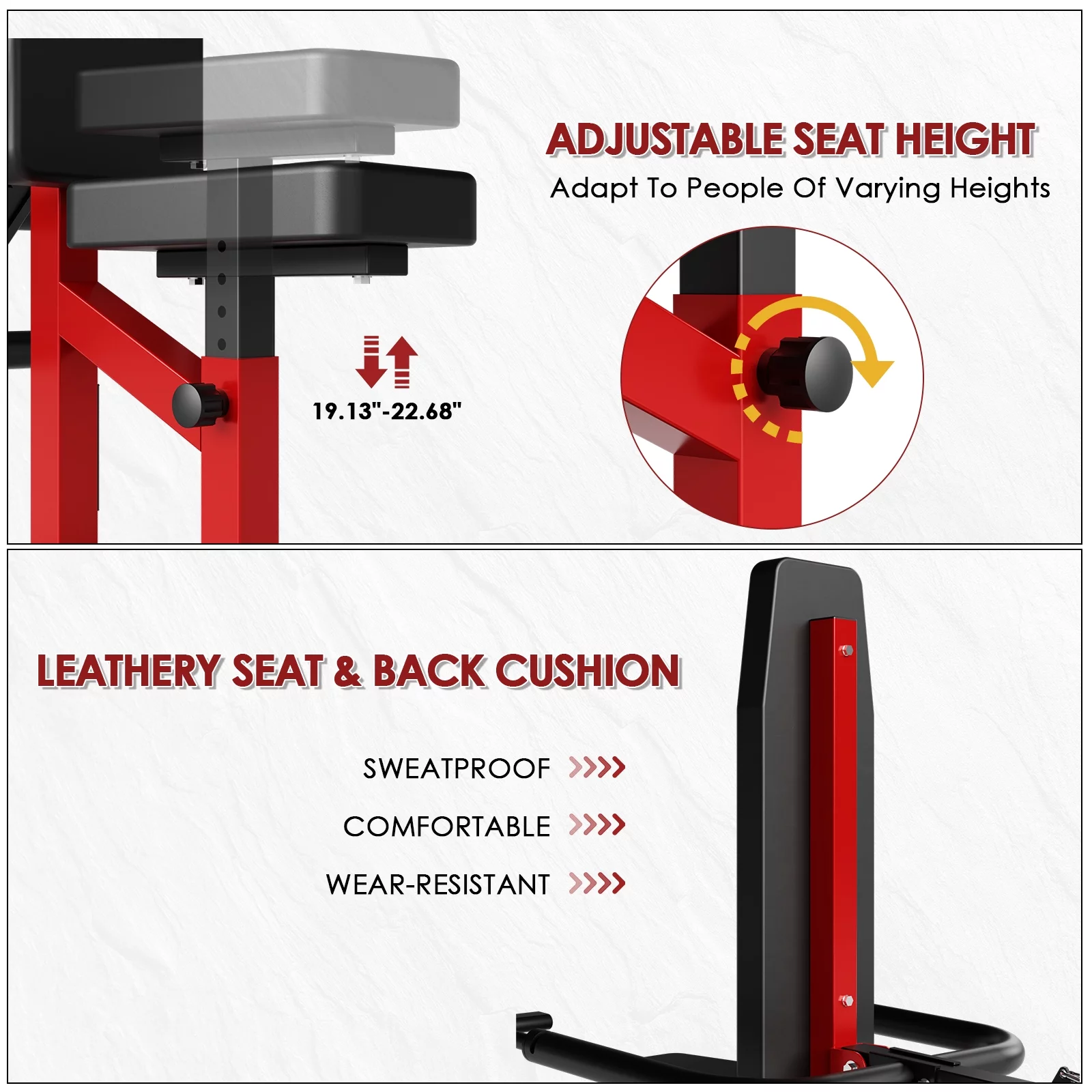 syedee Plate Loadable Seated Dip Machine, Tricep Dip Machine with Cable Bar for Bicep Chest Training Tricep Press, Hold up to 400LBS, Black and Red - Womvr