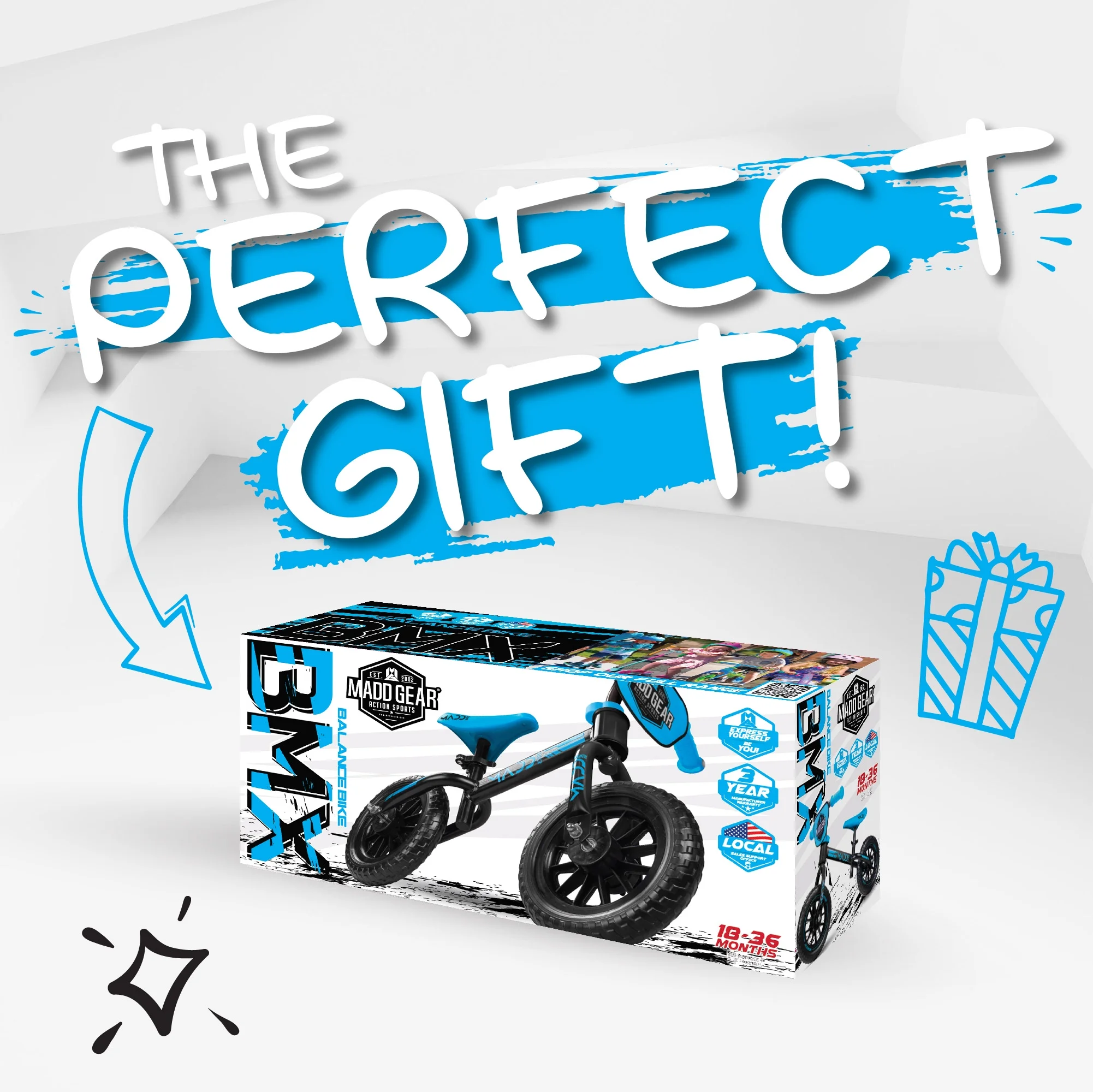 Madd Gear 10-inch Toddlers Balance Bike Lightweight Training Bike - Womvr