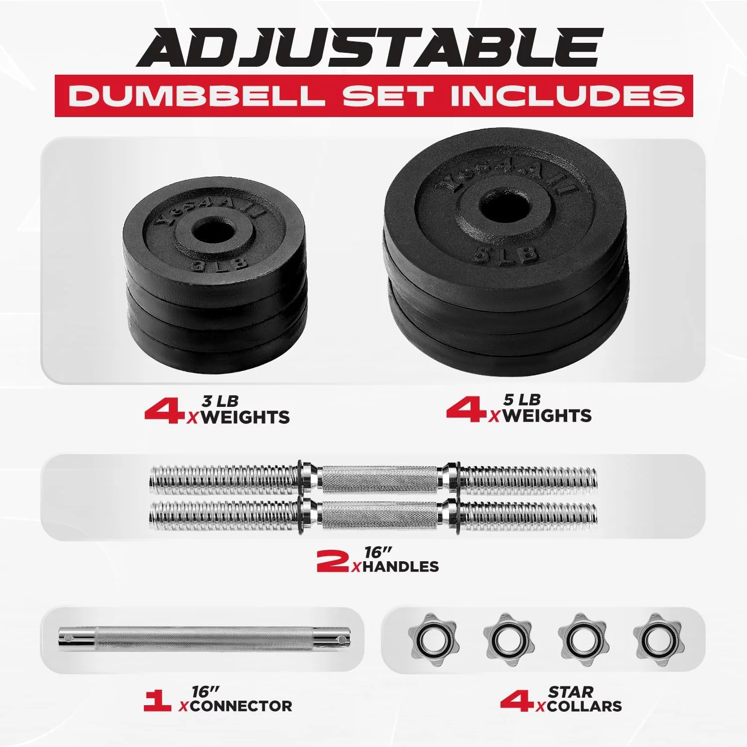 Dumbbell Adjustable 60lbs + Connector - Womvr