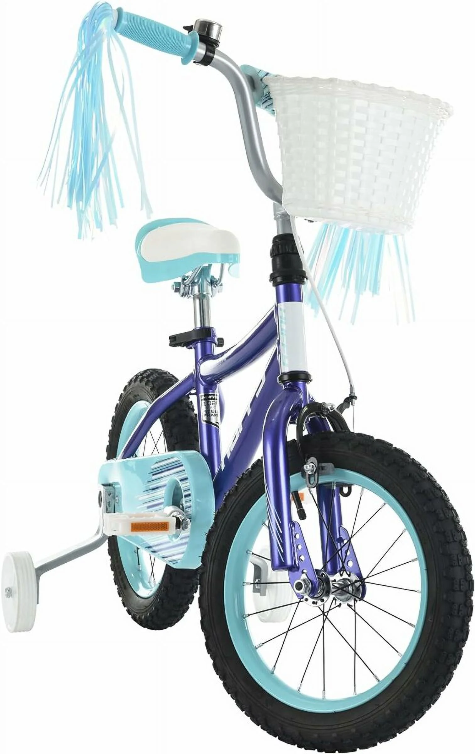 Zazzle Girl's Bike for Kids with Training Wheels, Streamers, and Basket - Womvr