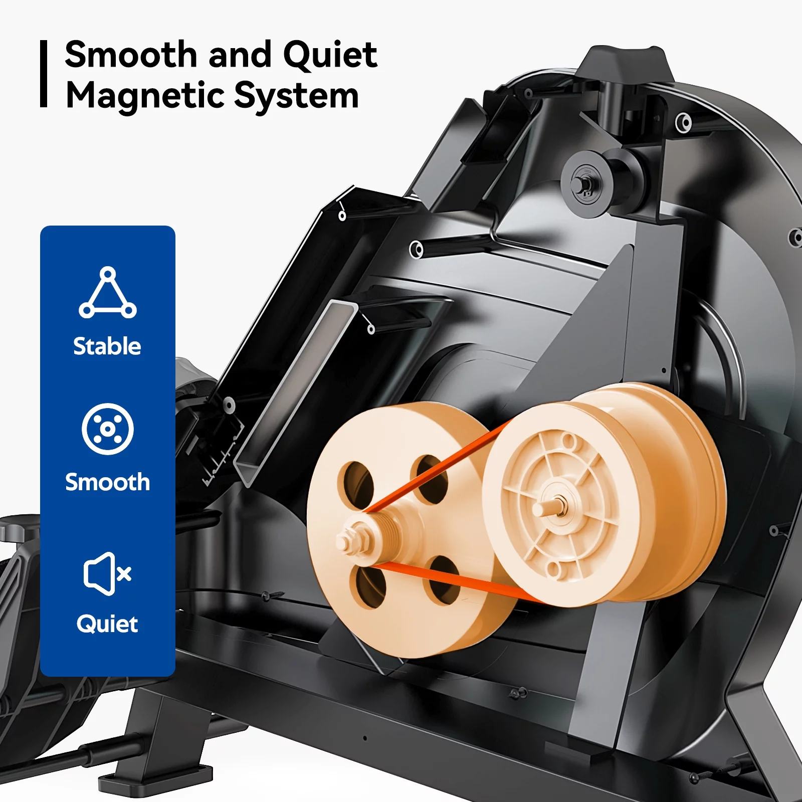 Pooboo Row Machine Magnetic Rowing Machine Indoor Foldable Rower with 8 Level Adjustable Quiet Magnetic Resistance, Ergonomic Seat & LCD Monitor Cardio Exercise Training Max Weight 350 lbs - Womvr