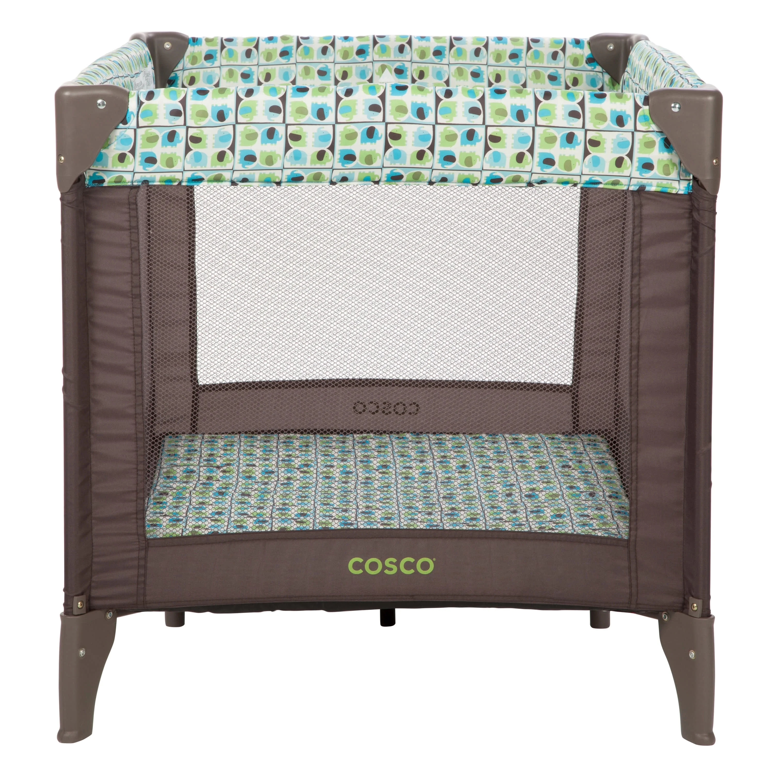 Cosco Kids Funsport Portable Compact Baby Play Yard, Elephant Squares - Womvr
