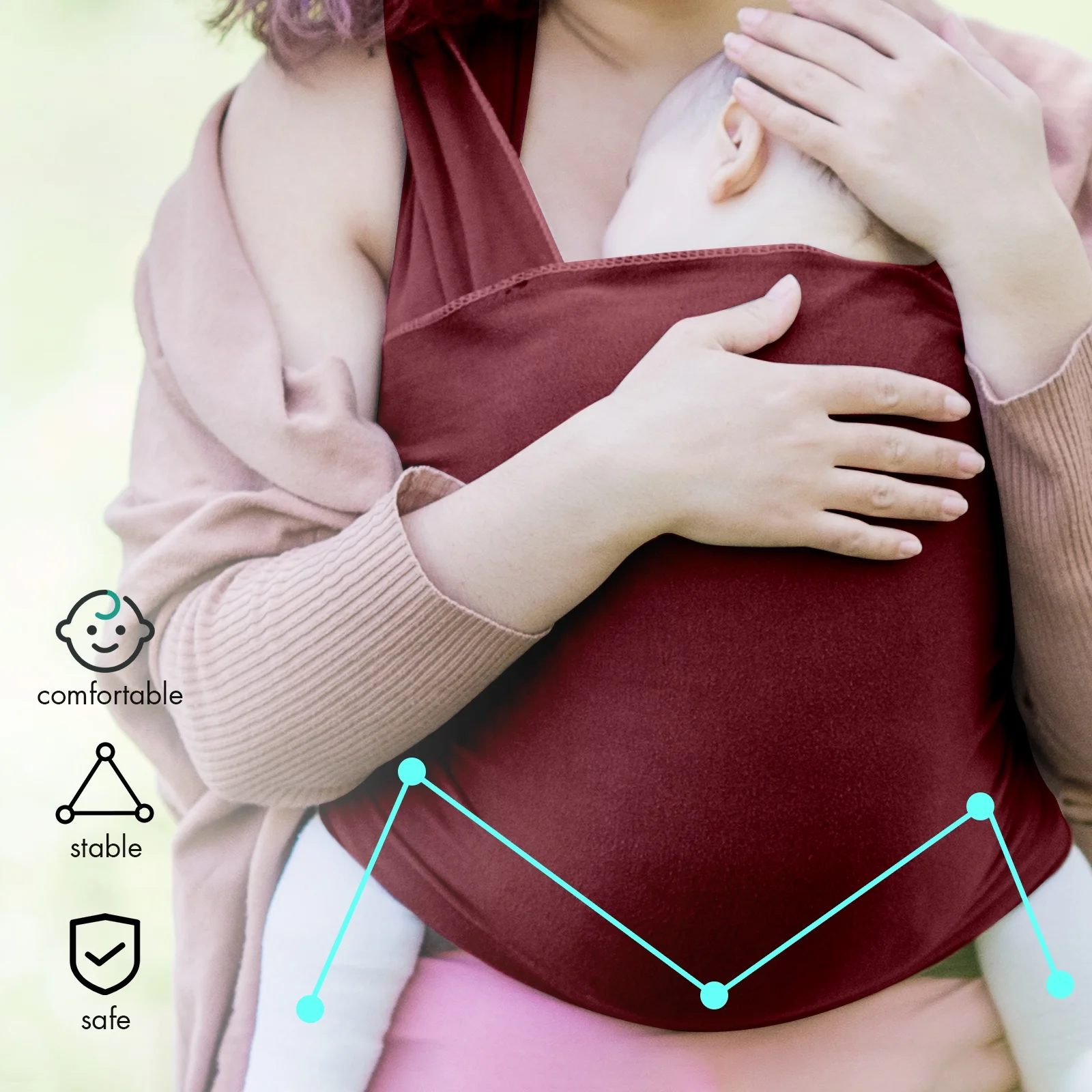 Gllquen Baby Wrap Carriers Premium Organic Cotton Adjustable Slings ,for Toddlers,Infant,Newborn, Light Gray - Womvr