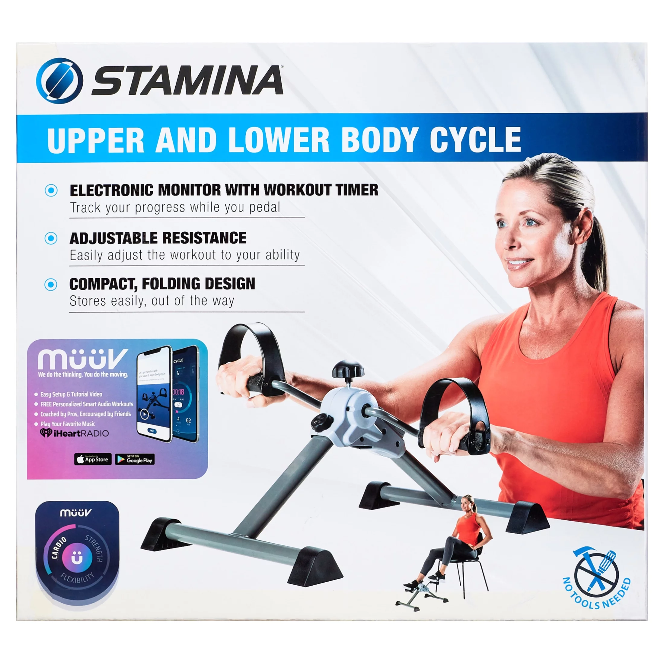 Stamina Folding Upper & Lower Body Mini Cycle with Monitor - Womvr